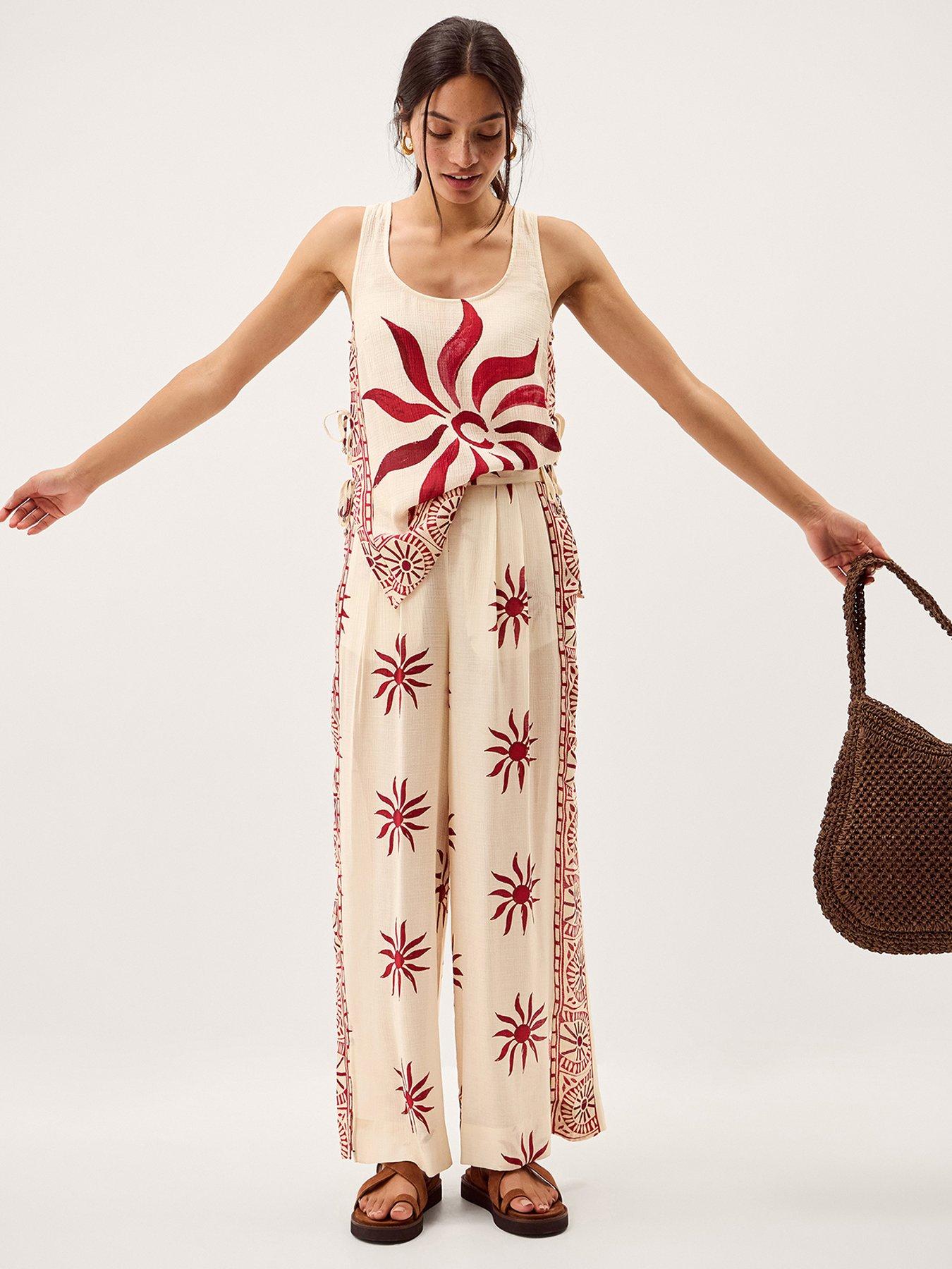 Image 3 of 5 of Monsoon Sunnie Tie Side Cami Top - Cream