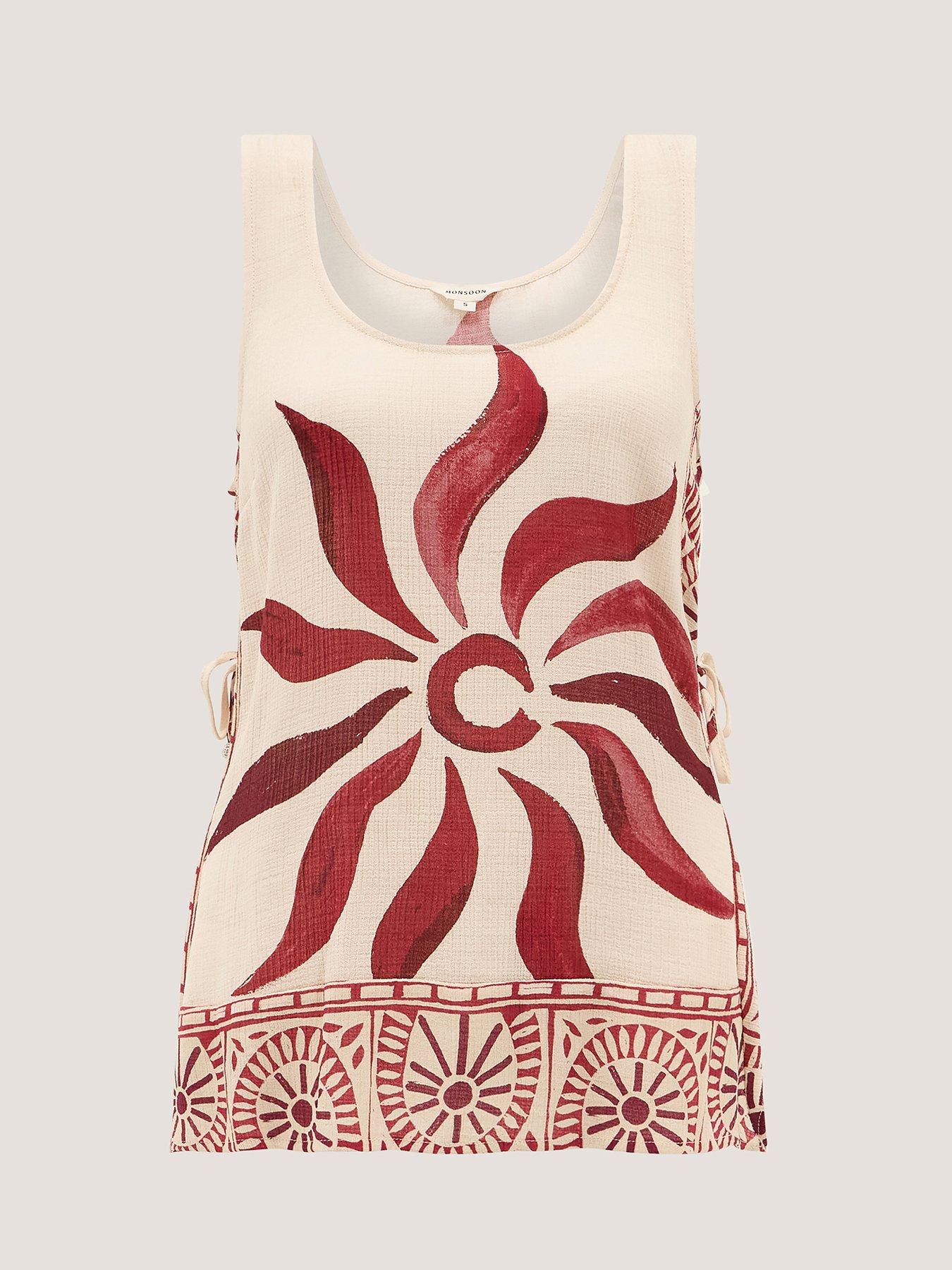 Image 4 of 5 of Monsoon Sunnie Tie Side Cami Top - Cream