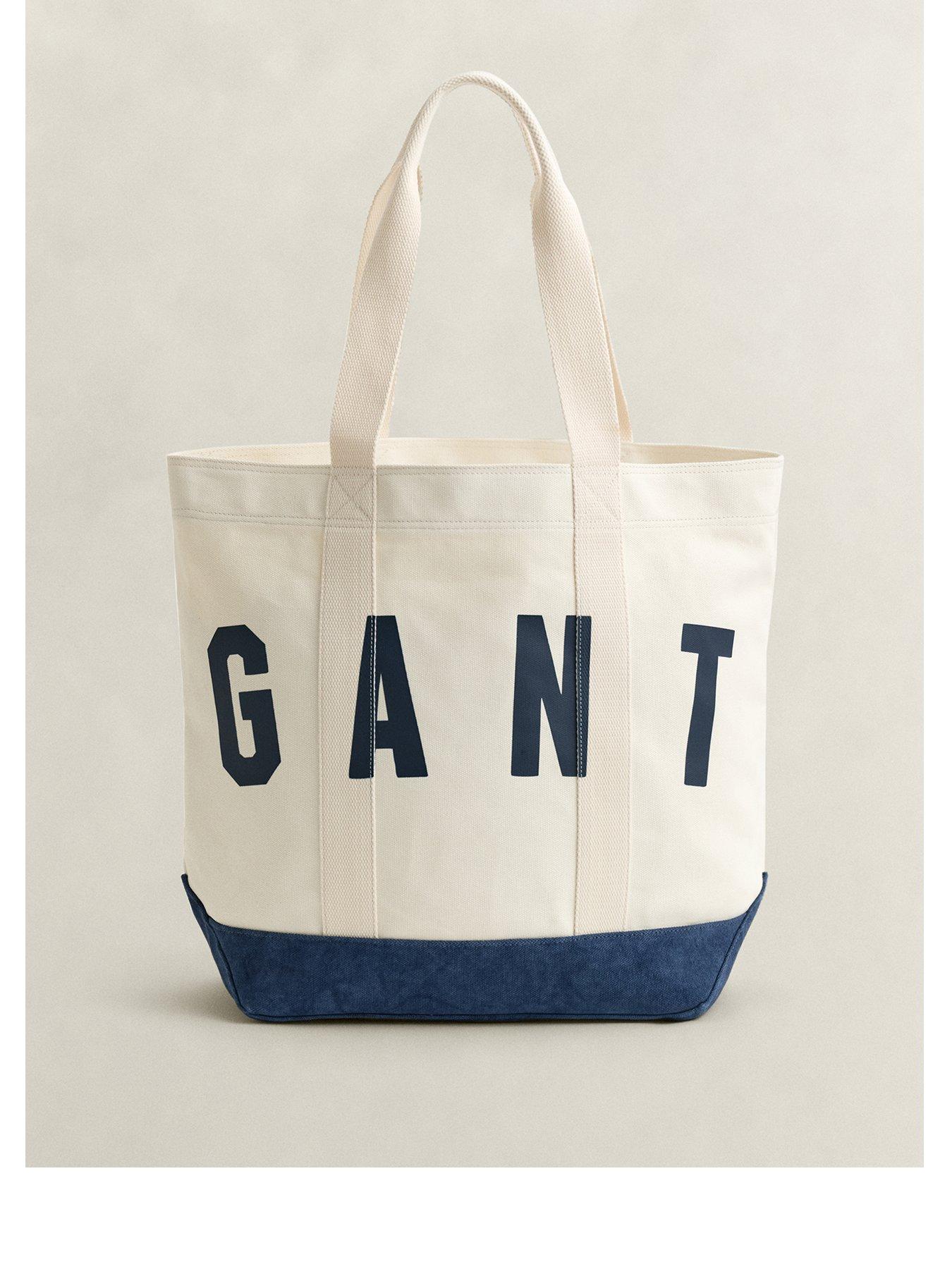 GANT Contrast Colour Canvas Tote Bag - Cream