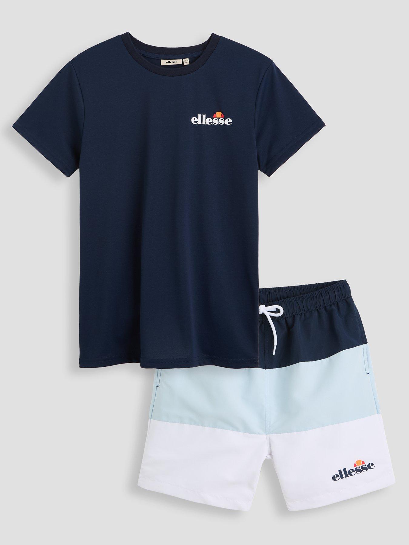 ellesse-junior-boys-vascero-t-shirt-and-short-set-navy