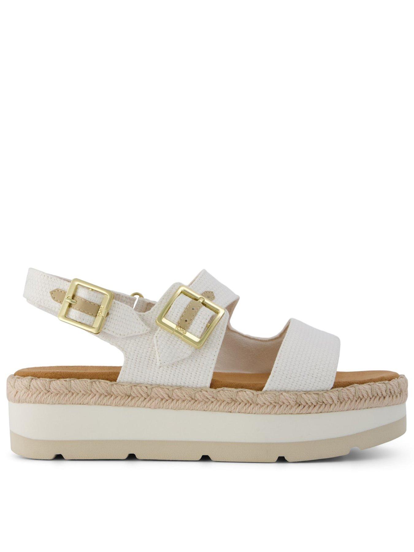 Image 1 of 5 of TOMS Giana Platform Sandals - White