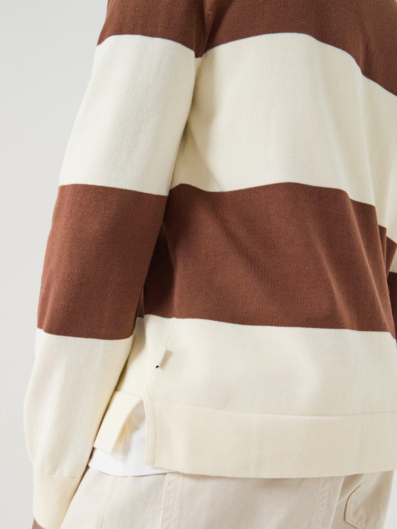 Image 5 of 6 of GANT Barstripe Rugger Ruby Long Sleeve Polo Shirt - White