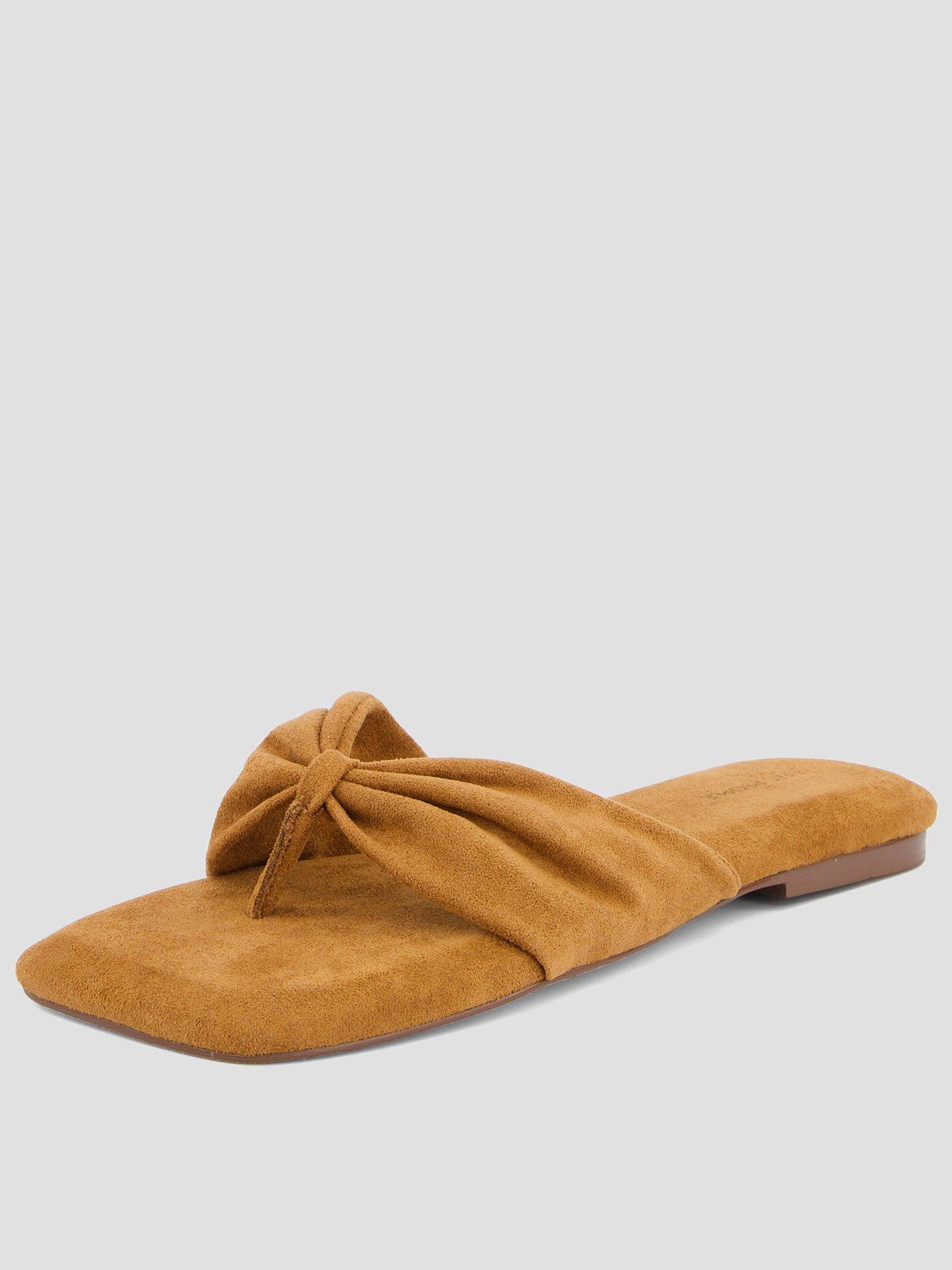 Image 1 of 7 of FREE PEOPLE Tia Ruched Vegan Suede Sandal - Brown
