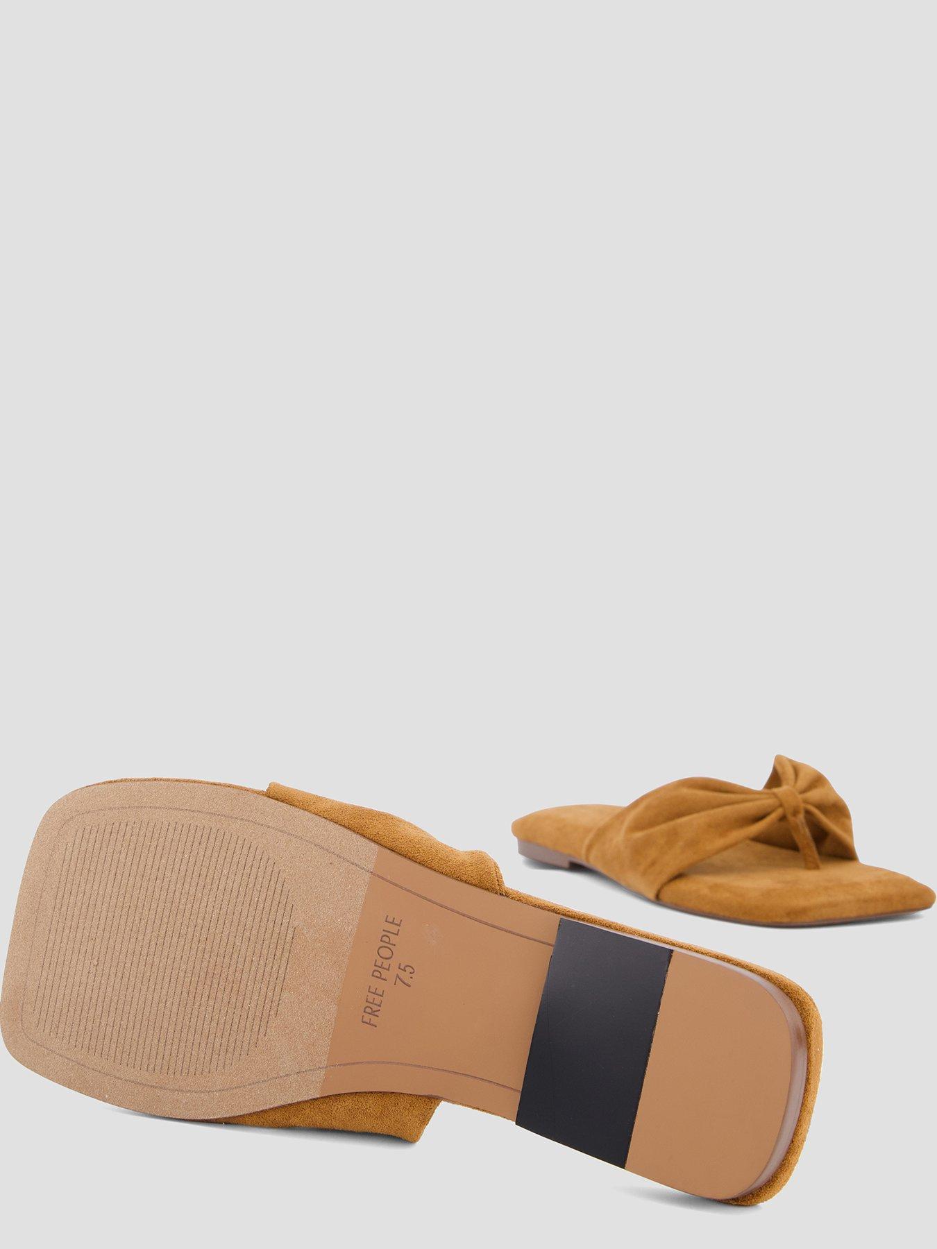 Image 4 of 7 of FREE PEOPLE Tia Ruched Vegan Suede Sandal - Brown