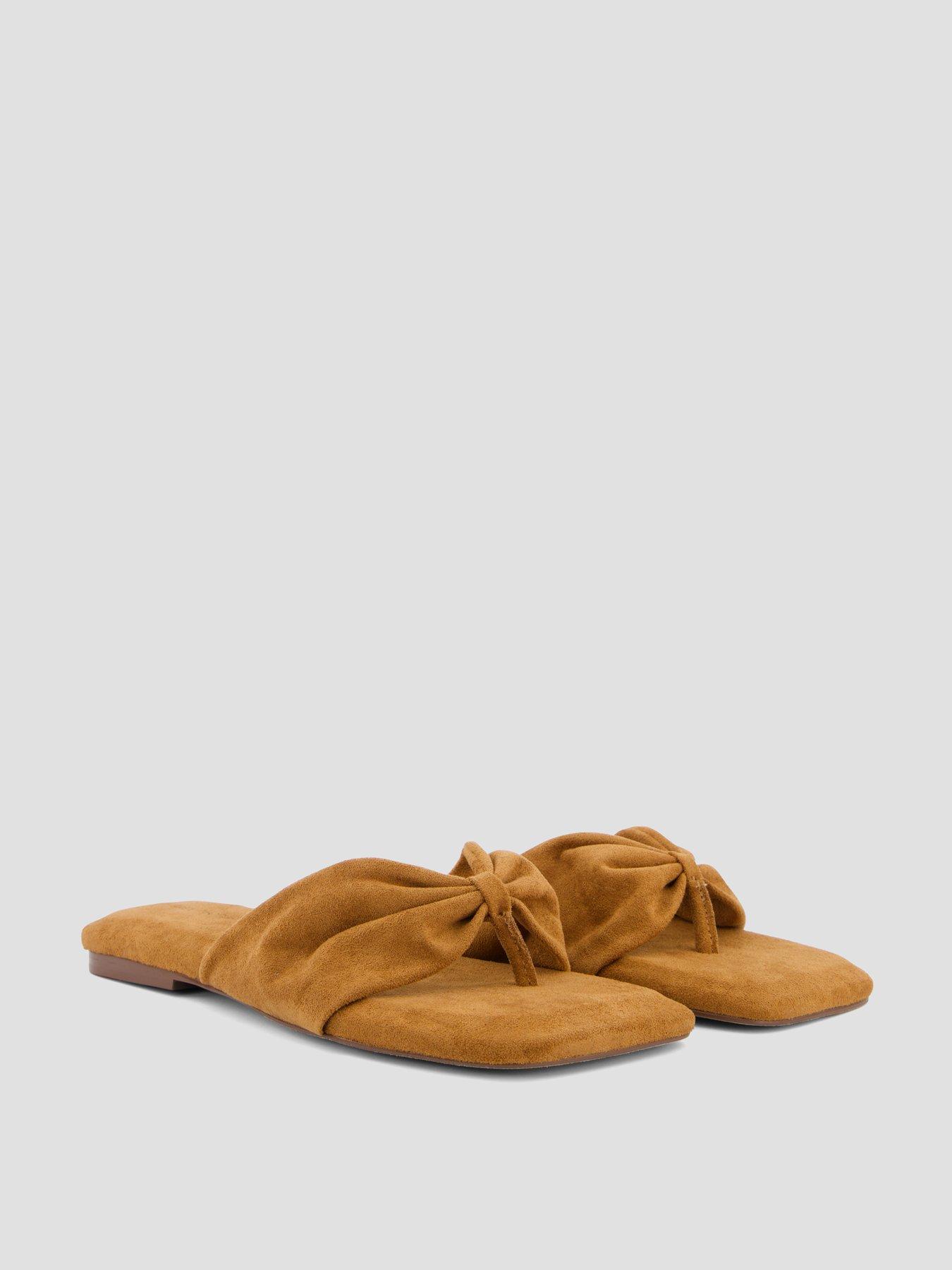 Image 6 of 7 of FREE PEOPLE Tia Ruched Vegan Suede Sandal - Brown