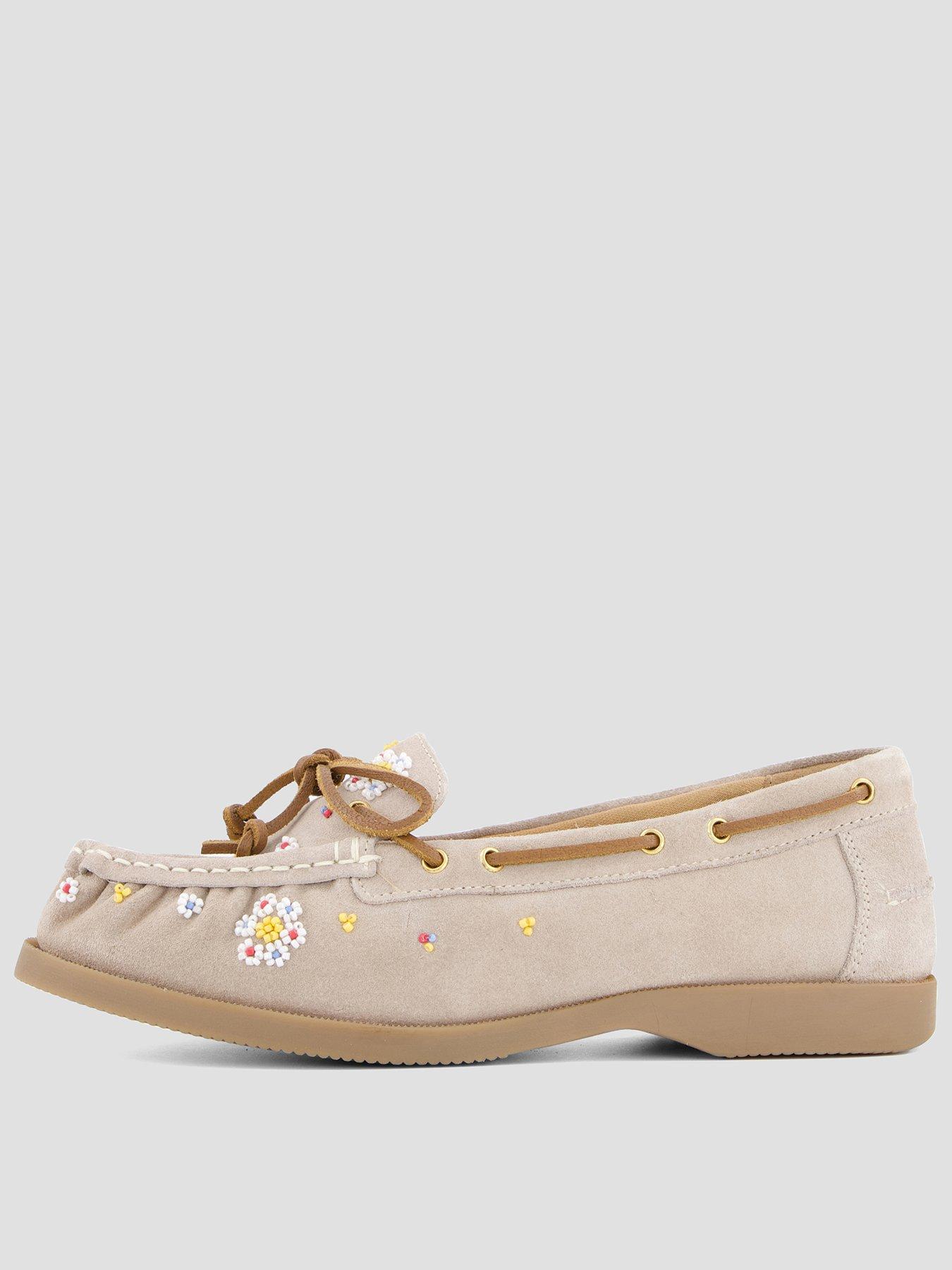 FREE PEOPLE Sandy Seed Bead Boat Shoe - Brown