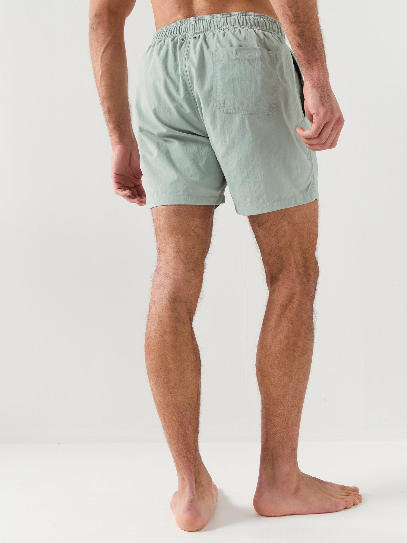  image of gant-logo-swim-shorts-light-grey