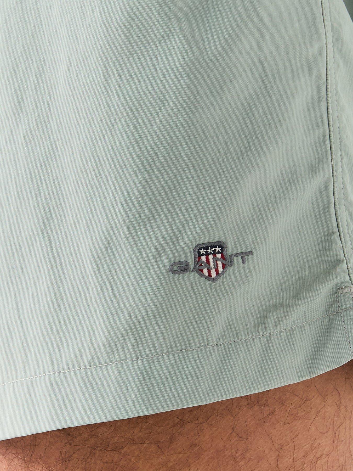  image of gant-logo-swim-shorts-light-grey