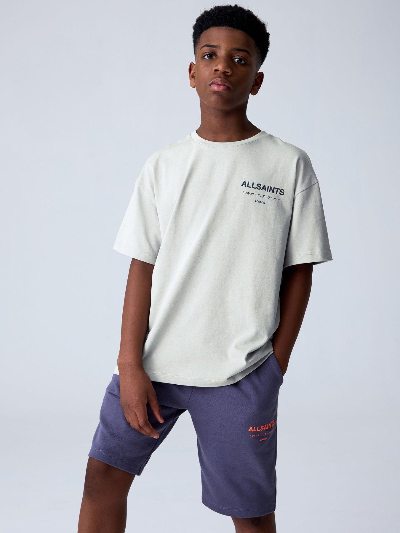 smALLSAINTS Boys Crew Neck Short Sleeve Logo T-shirt - Grey