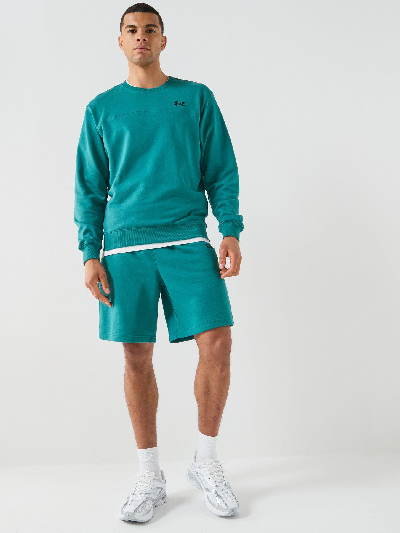  image of under-armour-mens-training-rival-terry-crew-green