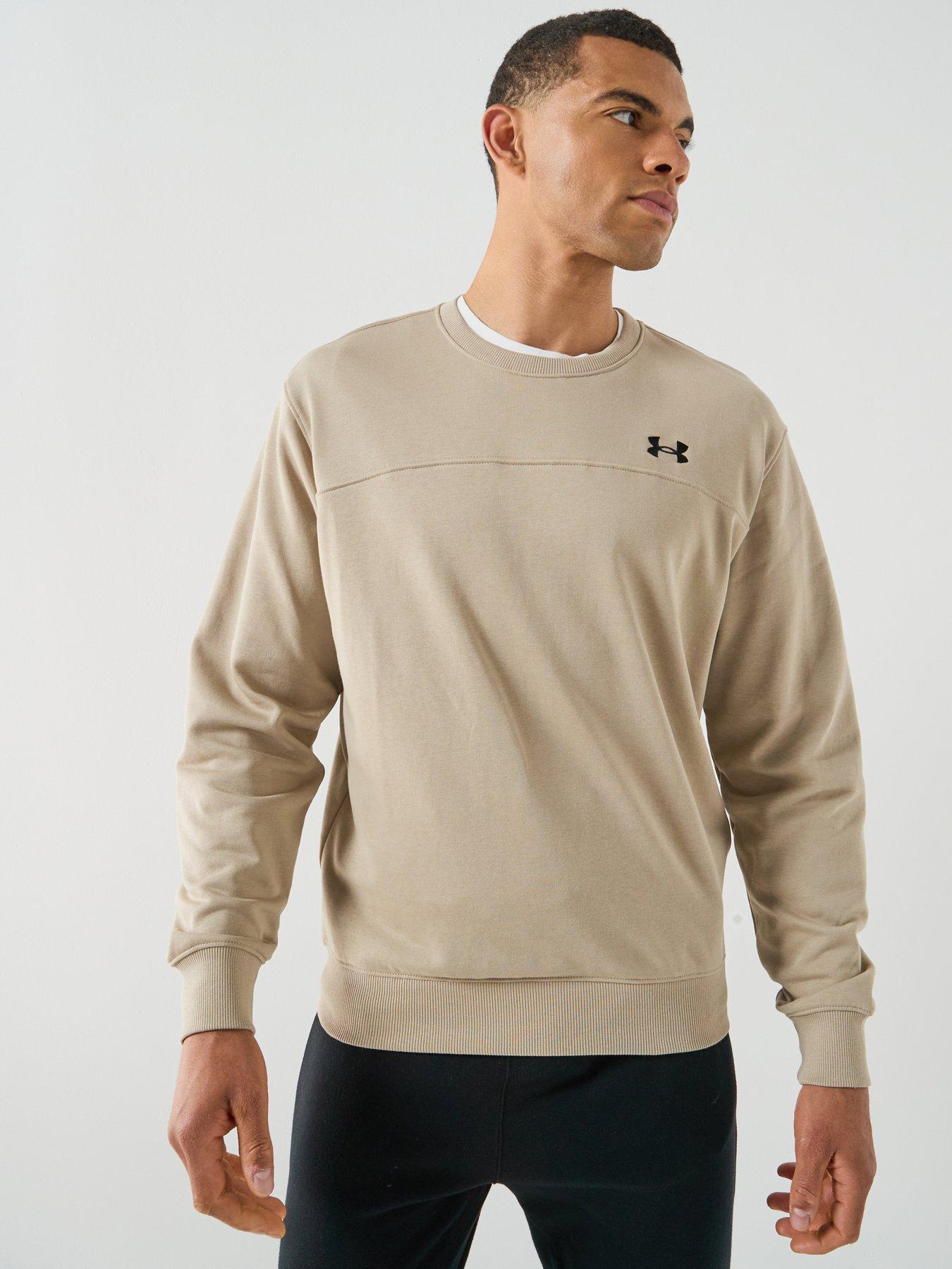  image of under-armour-mens-training-rival-terry-crew-green