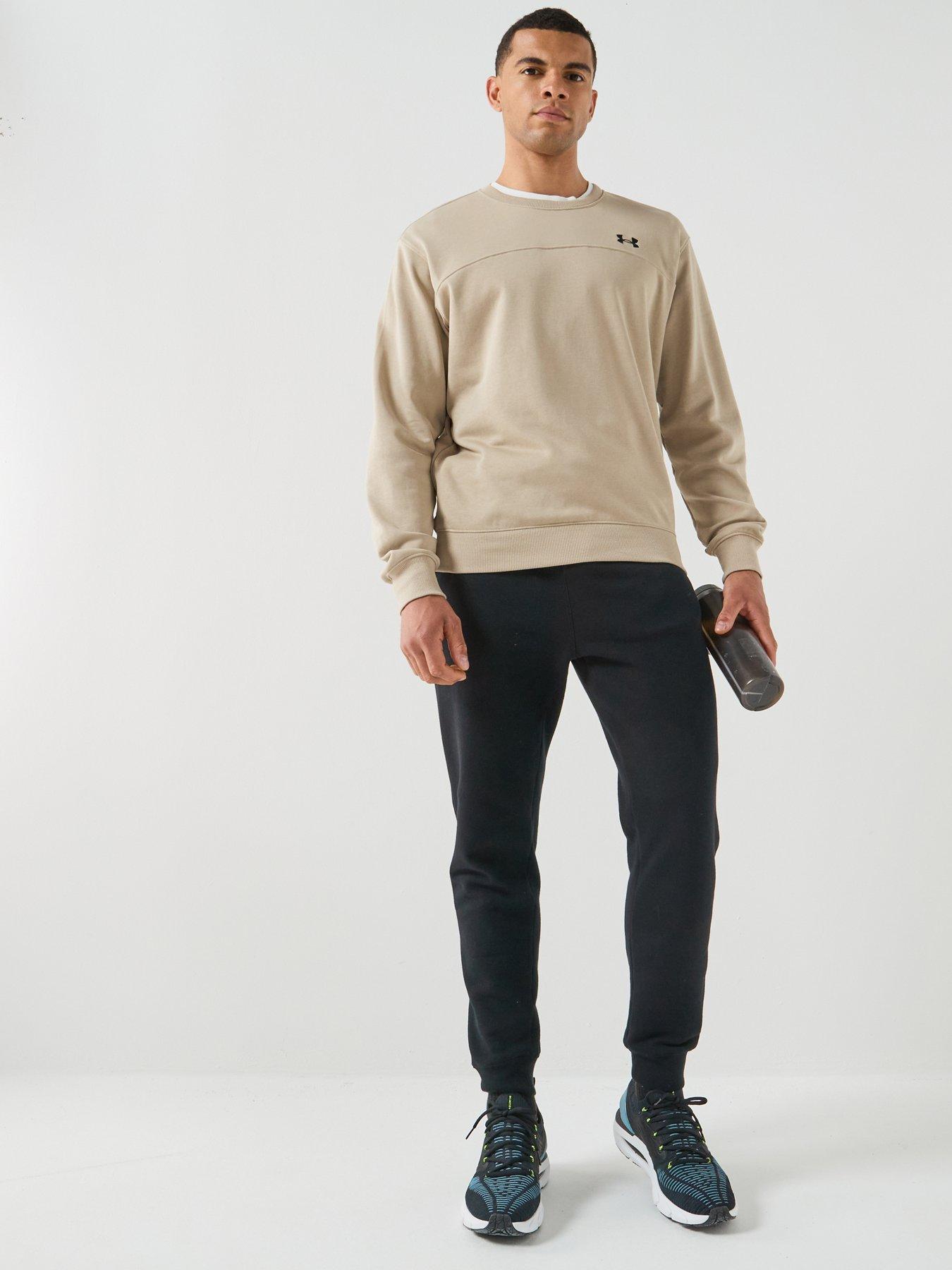  image of under-armour-mens-training-rival-terry-crew-green