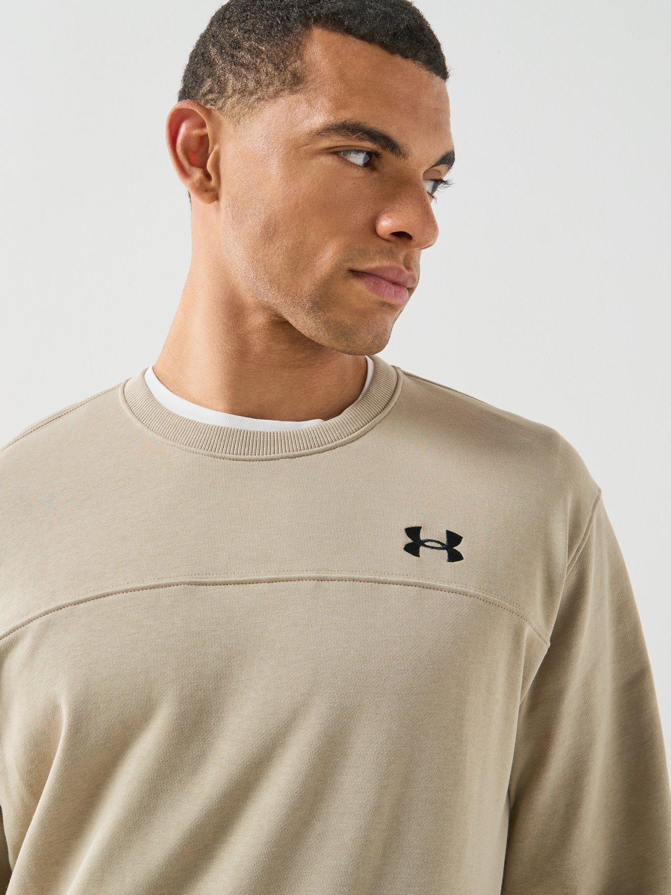  image of under-armour-mens-training-rival-terry-crew-green