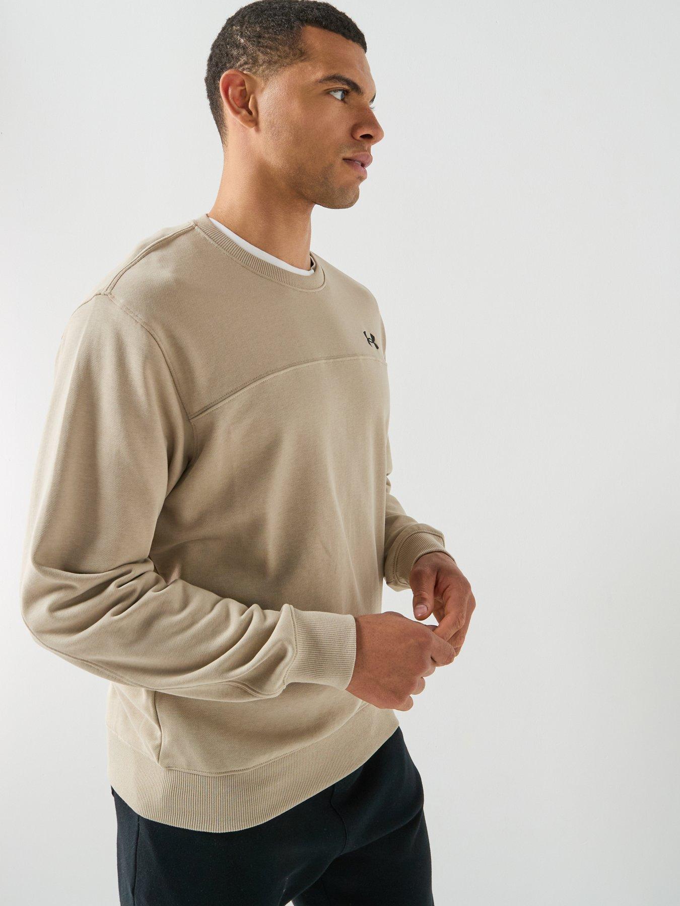  image of under-armour-mens-training-rival-terry-crew-green
