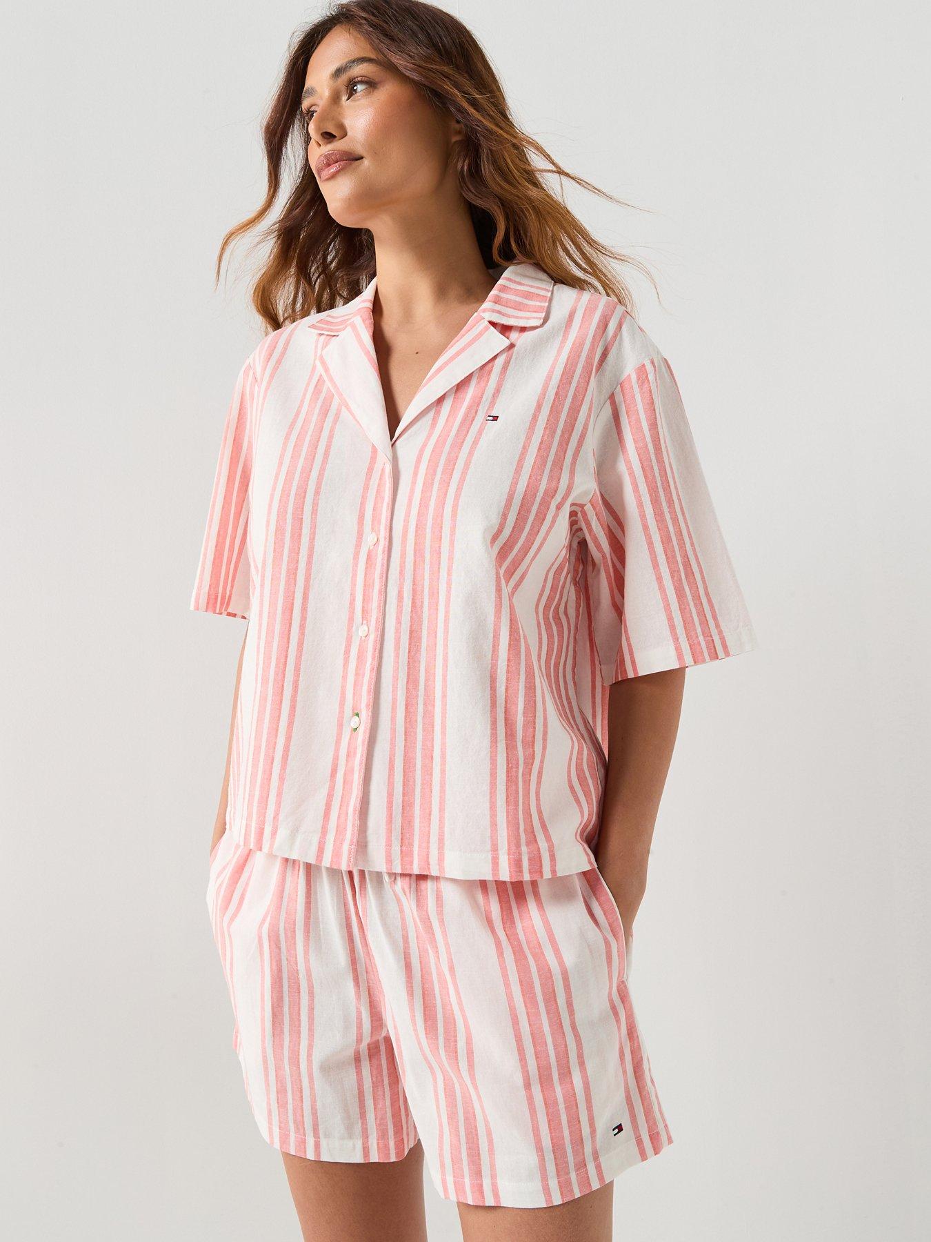 Tommy Hilfiger Ss Shirt Linen Pj Shorts Set