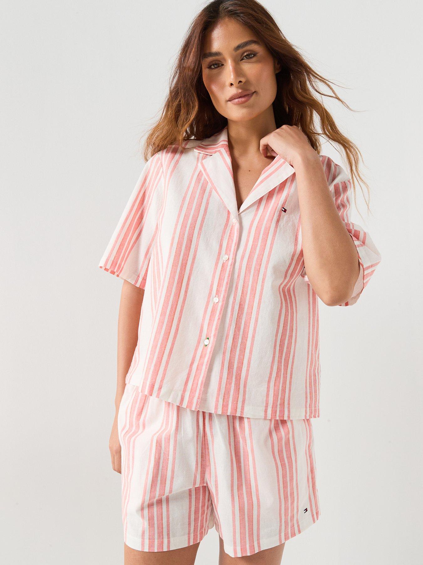 Image 6 of 6 of Tommy Hilfiger Ss Shirt Linen Pj Shorts Set