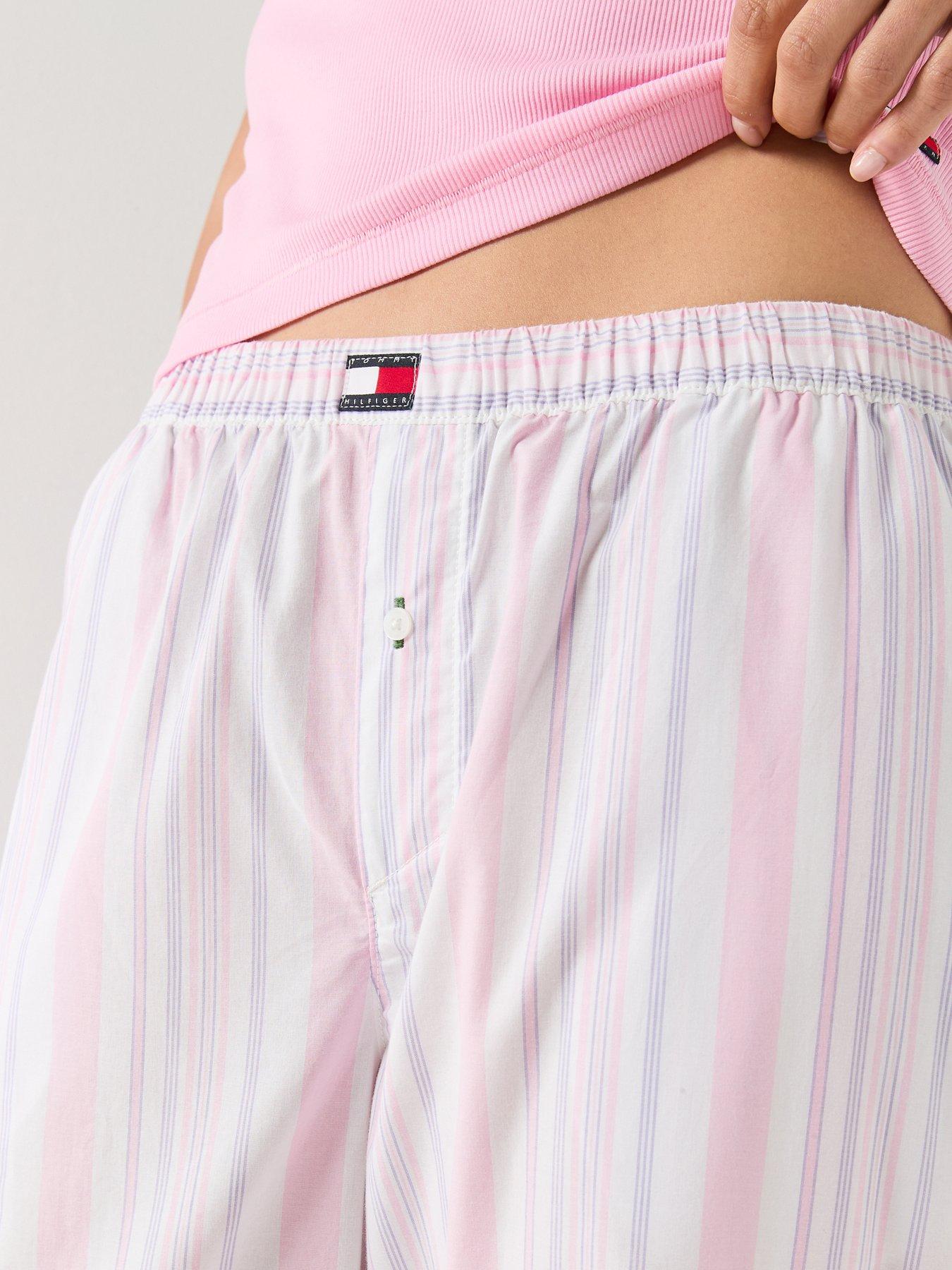  image of tommy-hilfiger-poplin-stripe-pants-pink