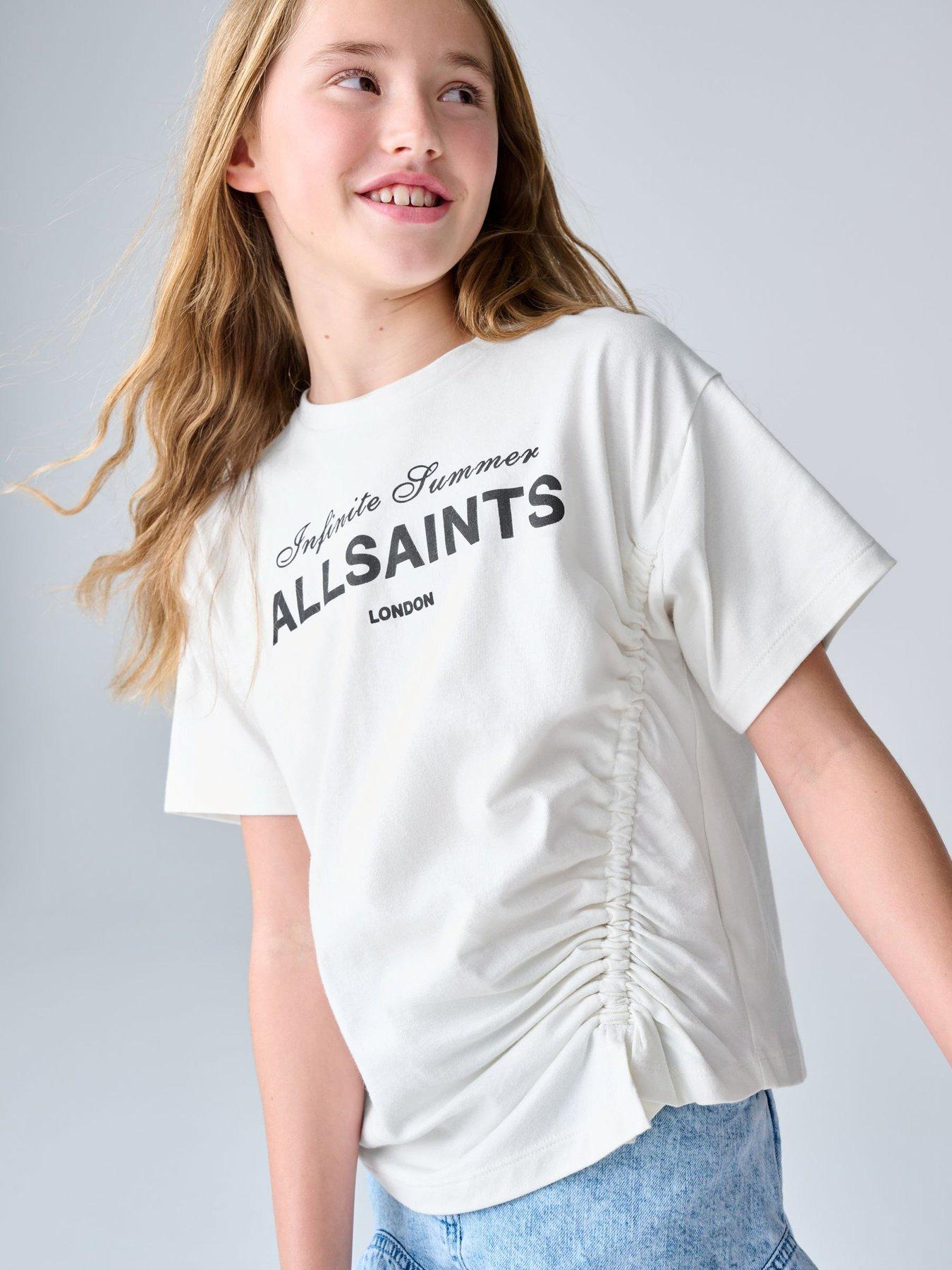 smALLSAINTS Older Girls Logo Ruched T-Shirt - White