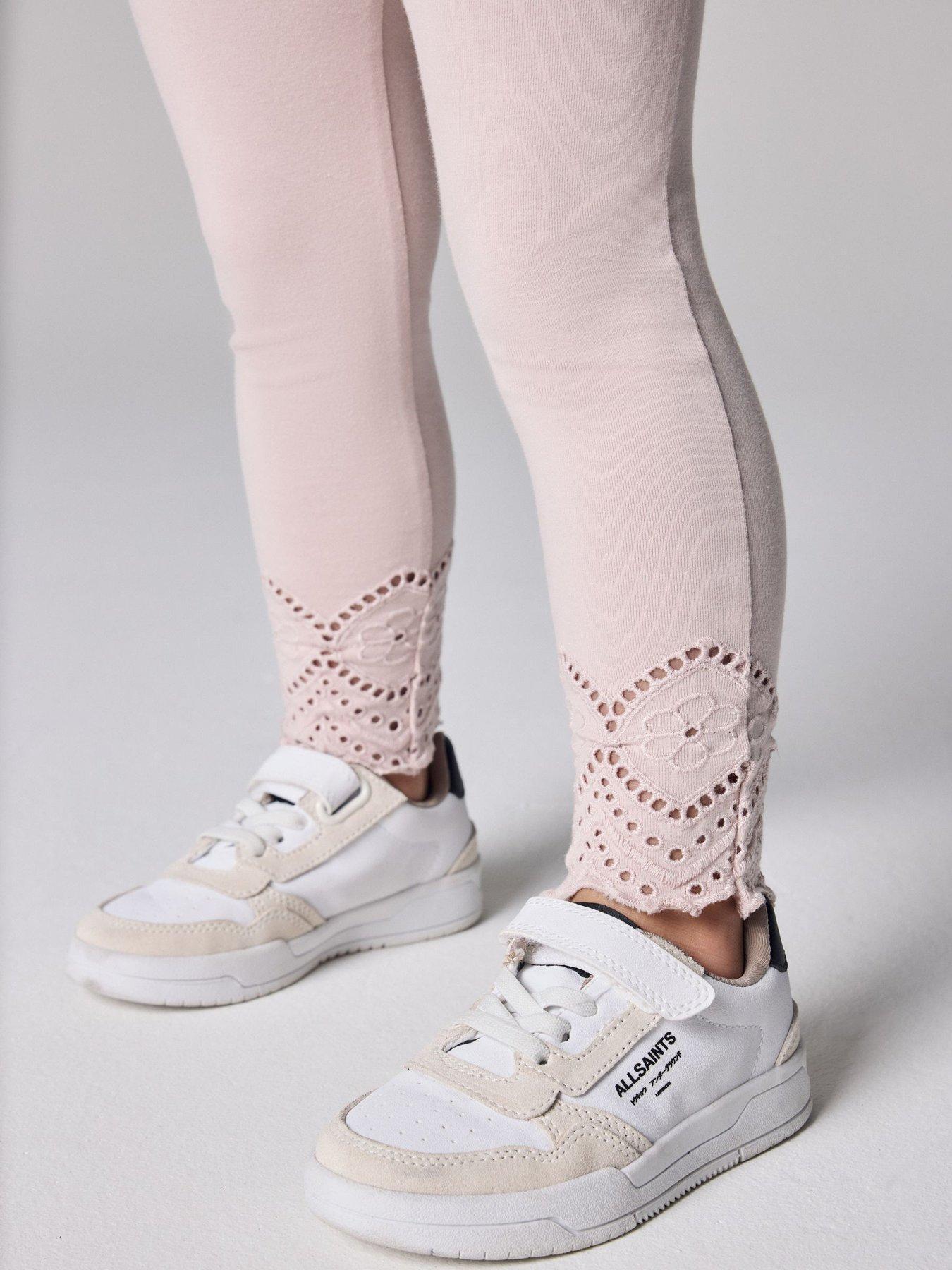 Image 5 of 7 of smALLSAINTS Younger Girls Logo Frill T-Shirt and Legging Set - Pink