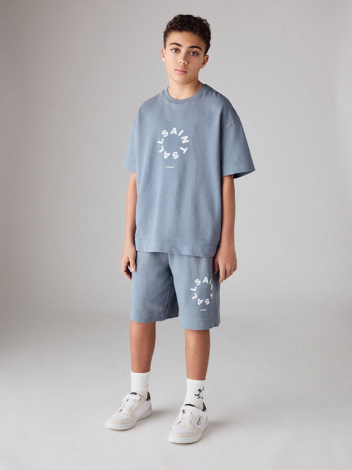 smALLSAINTS Boys Tierra Wash T-Shirt  &  Short Set - Blue