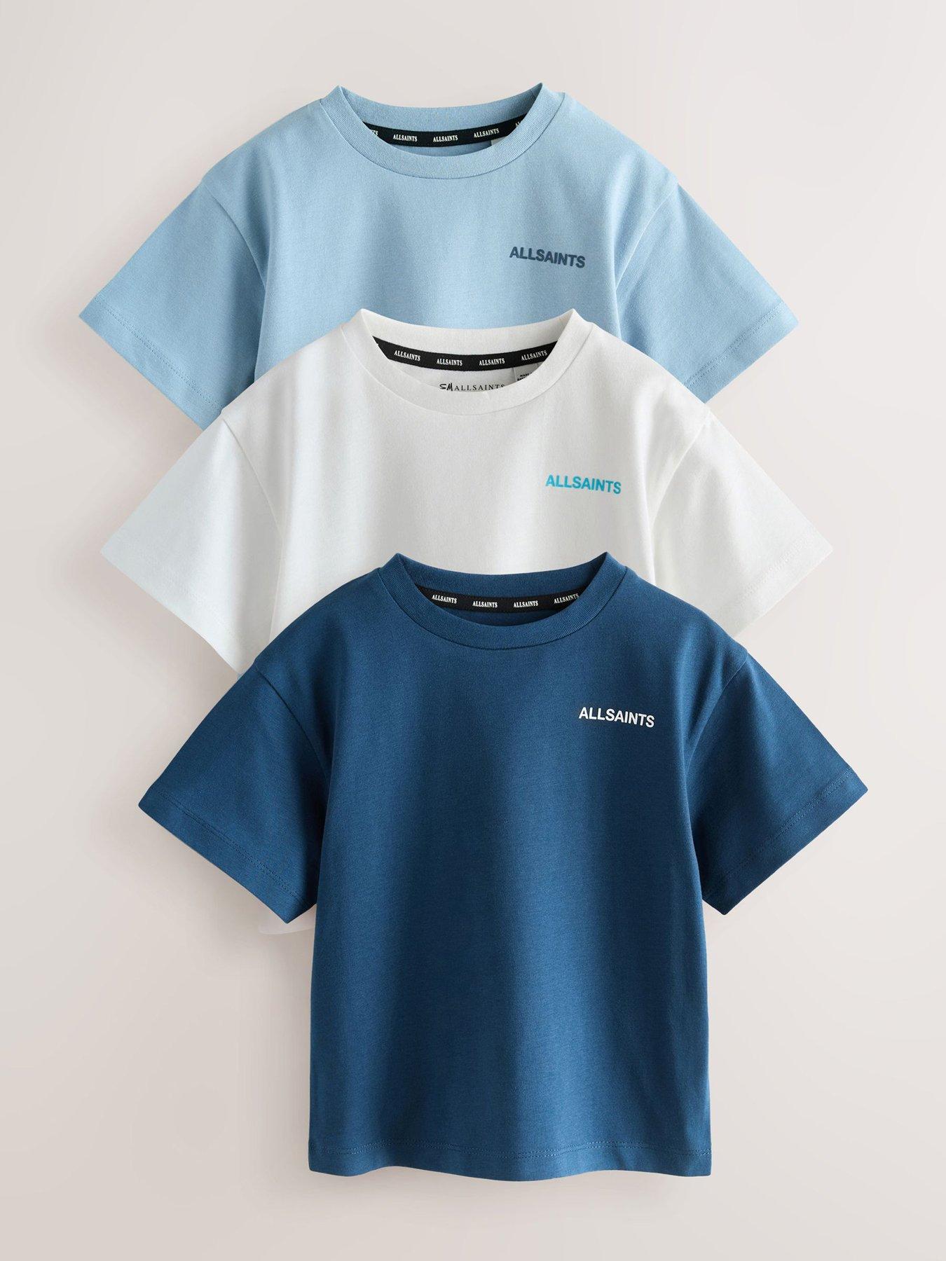 smALLSAINTS Younger Boys 3 Pack Logo T-Shirts - Blue