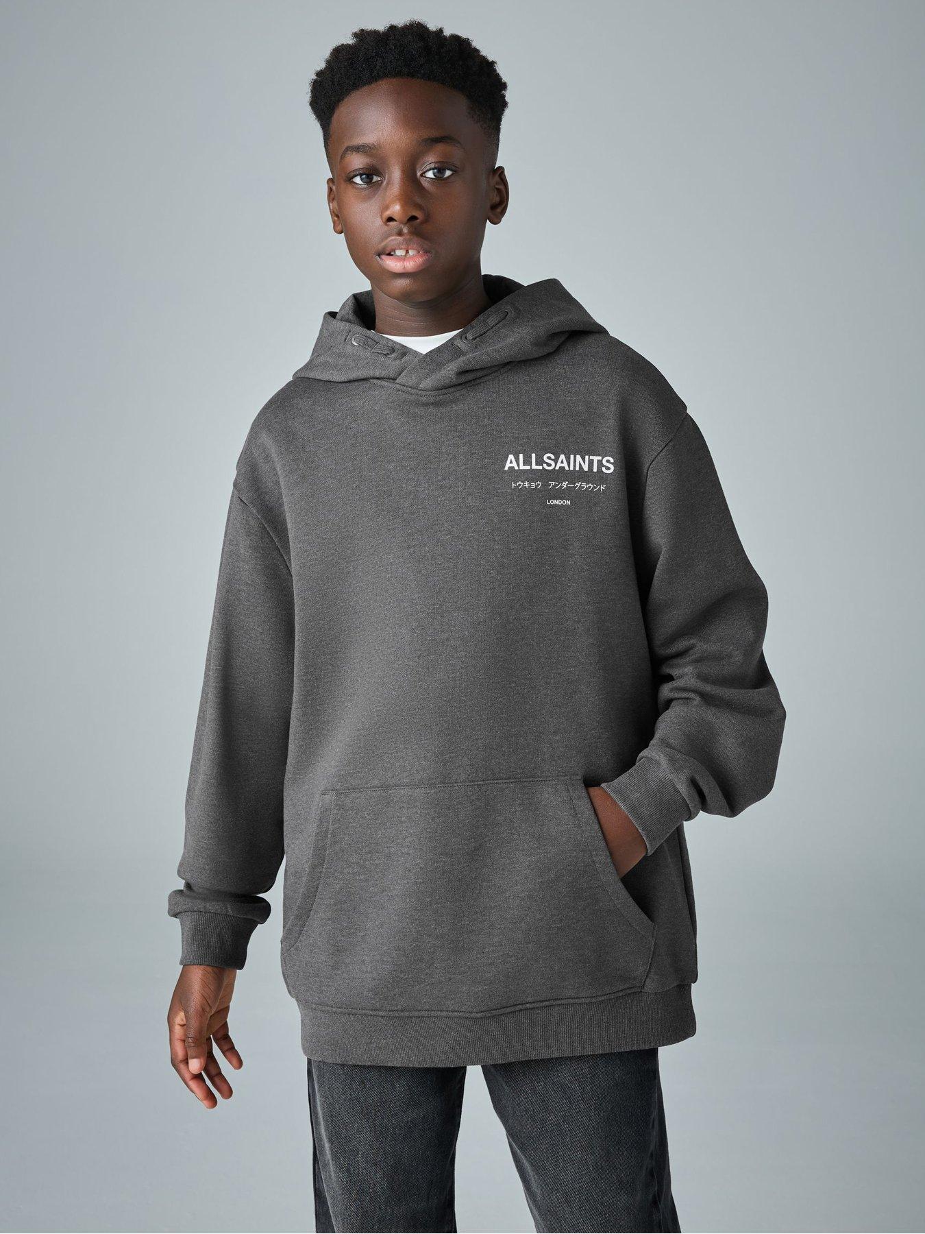smALLSAINTS Boys Back Logo Print Hoodie - Grey