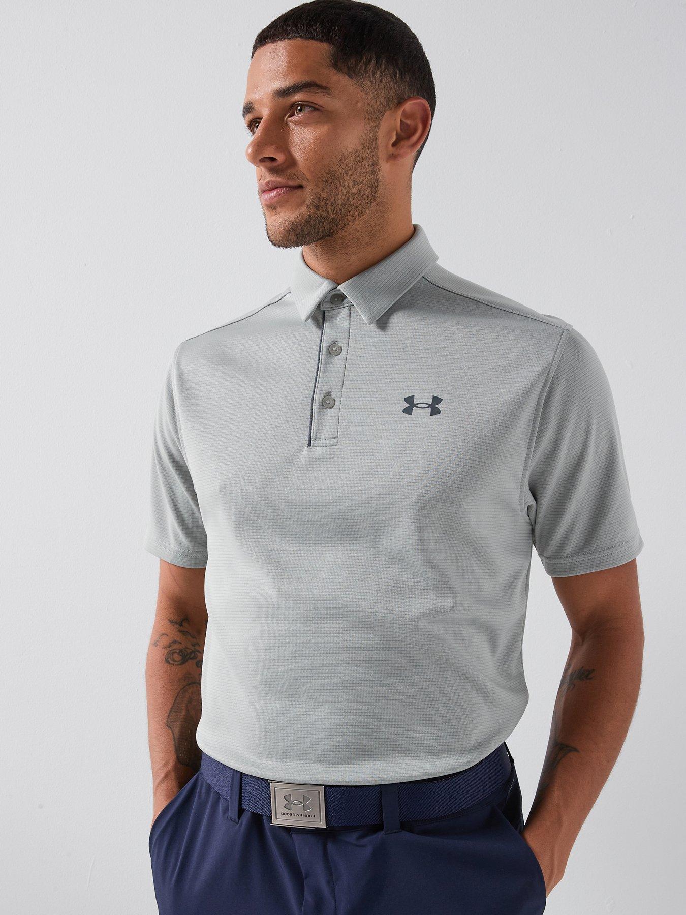 UNDER ARMOUR Mens Golf Tech Short Sleeve Polo - Grey