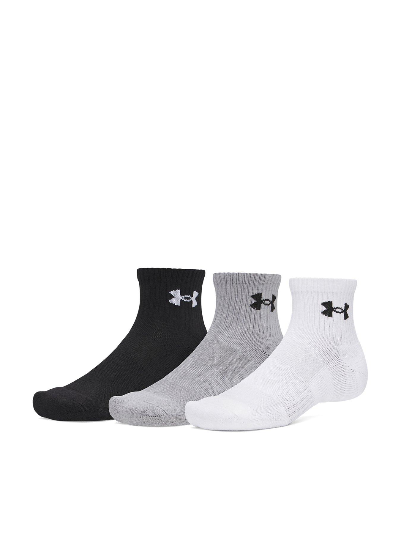  image of under-armour-mens-training-performance-cotton-quarter-socks-3-pack-whitegreyblack
