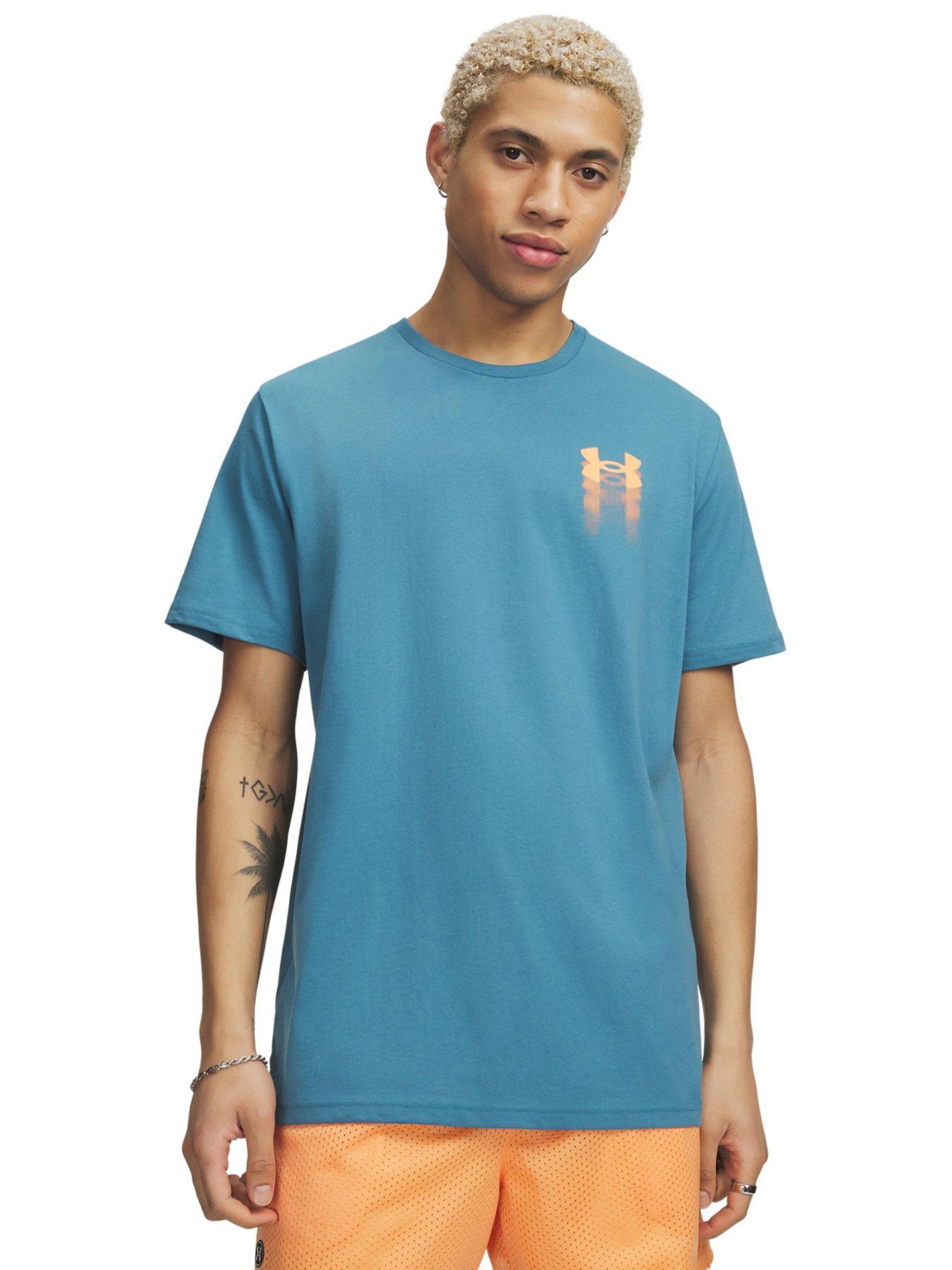 UNDER ARMOUR Mens Training Branded Short Sleeve T-Shirt - Blue