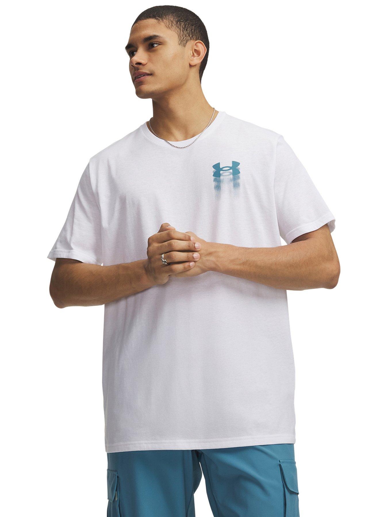 UNDER ARMOUR Mens Training Branded Short Sleeve T-Shirt - White