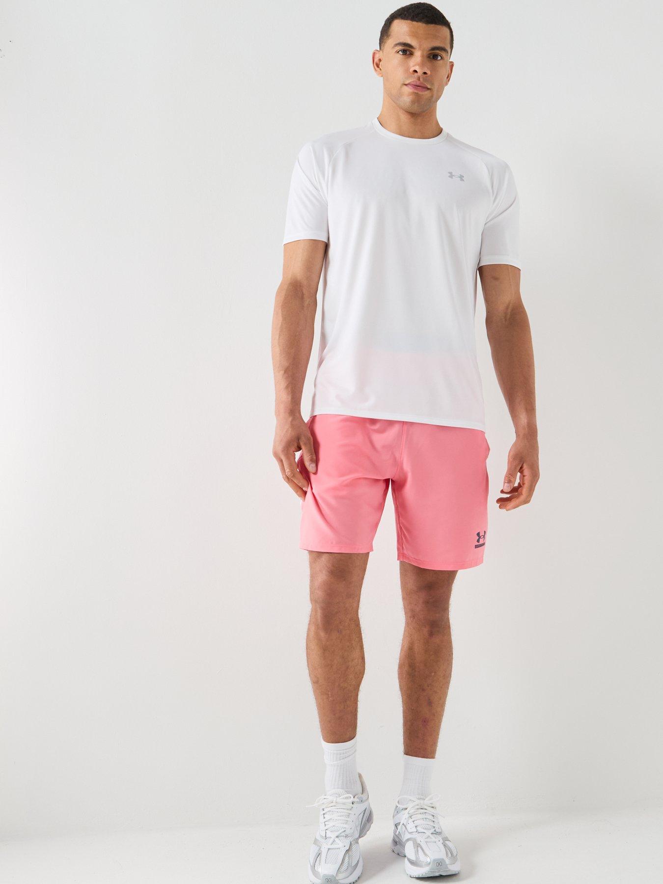 image of under-armour-mens-training-tech-short-pink