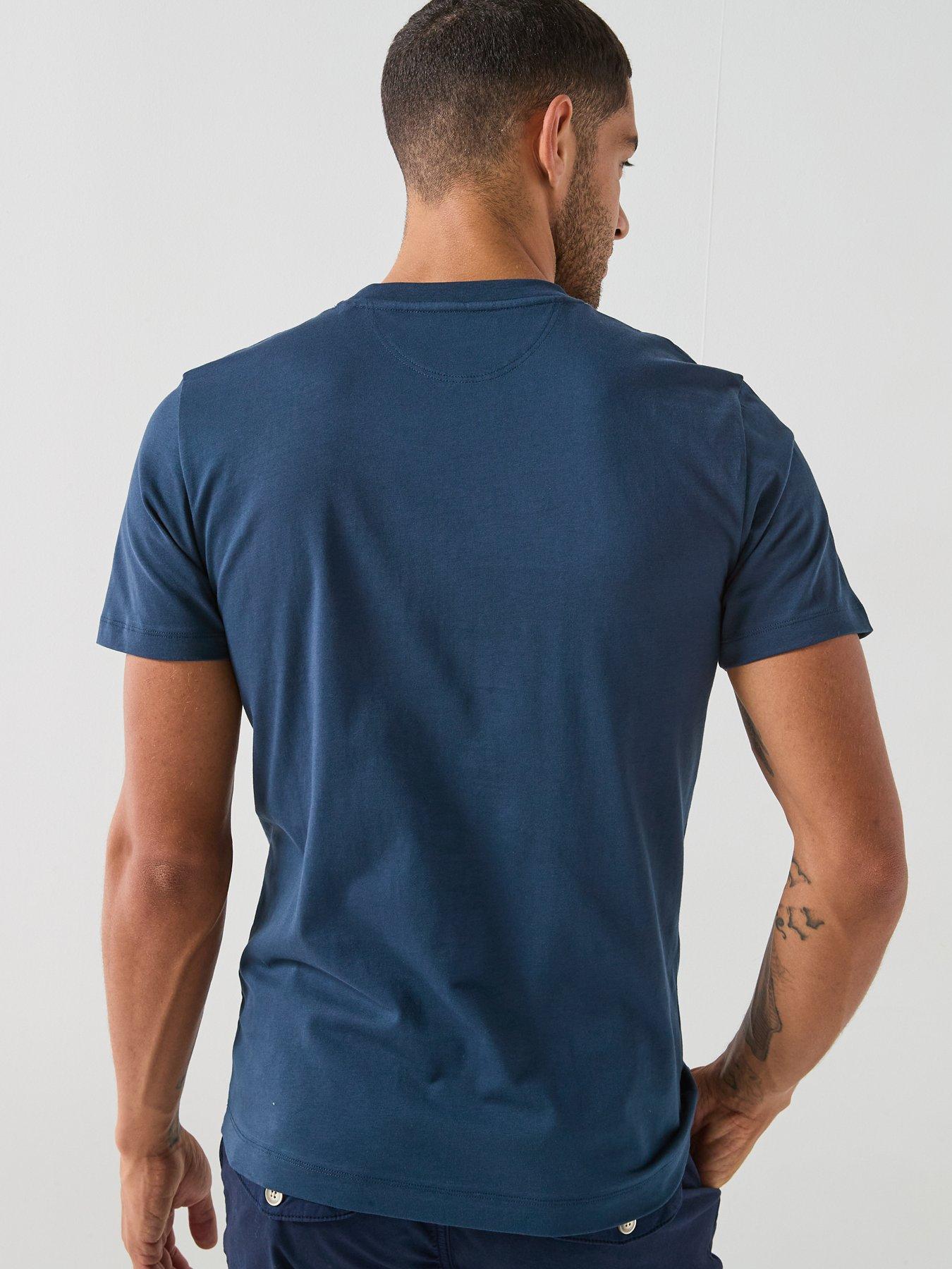  image of hackett-heritage-essential-tonal-logo-t-shirt-navy