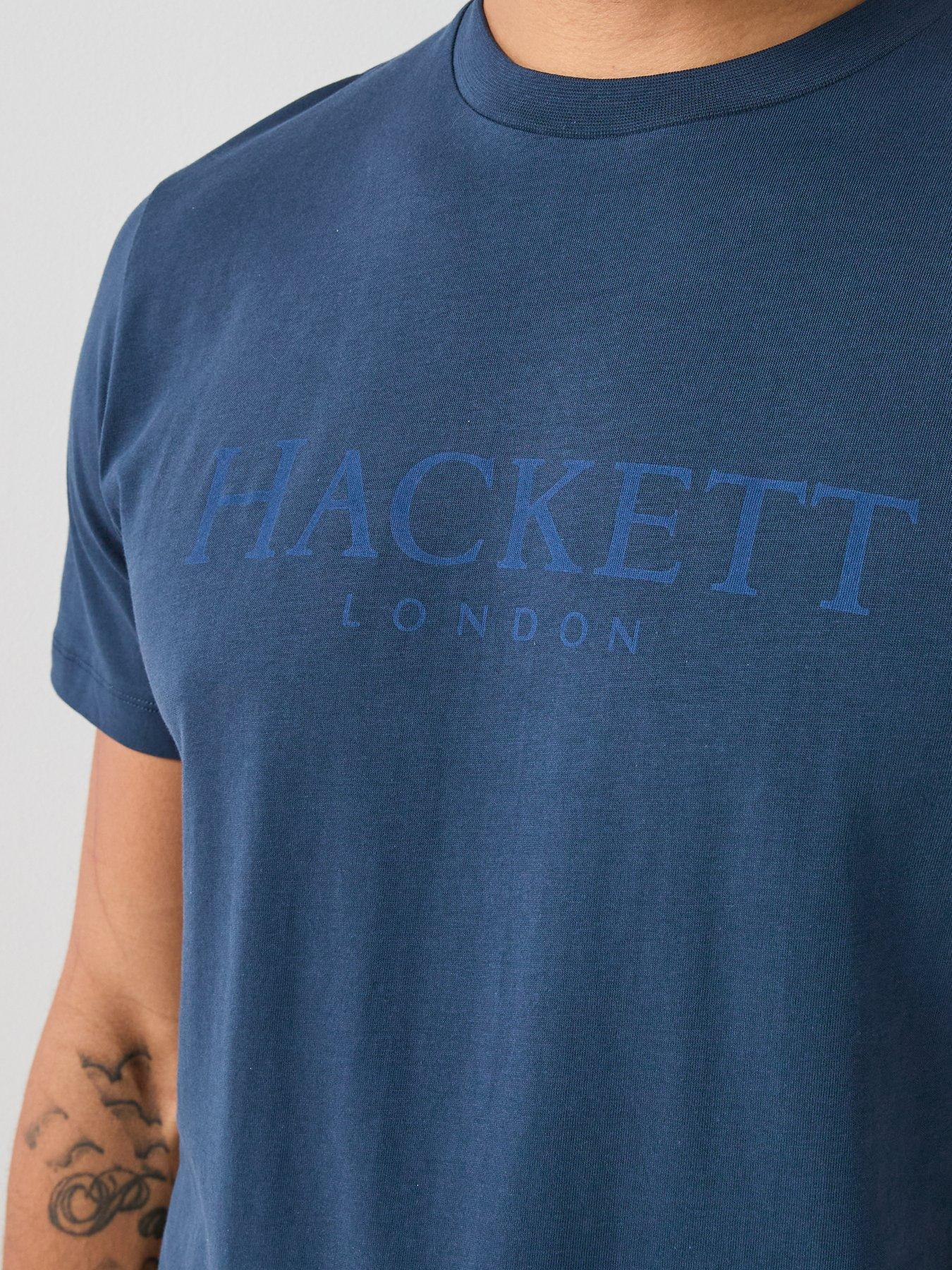 image of hackett-heritage-essential-tonal-logo-t-shirt-navy