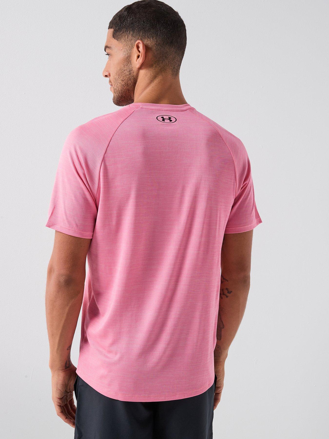  image of under-armour-mens-training-tech-short-sleeve-crew-pink