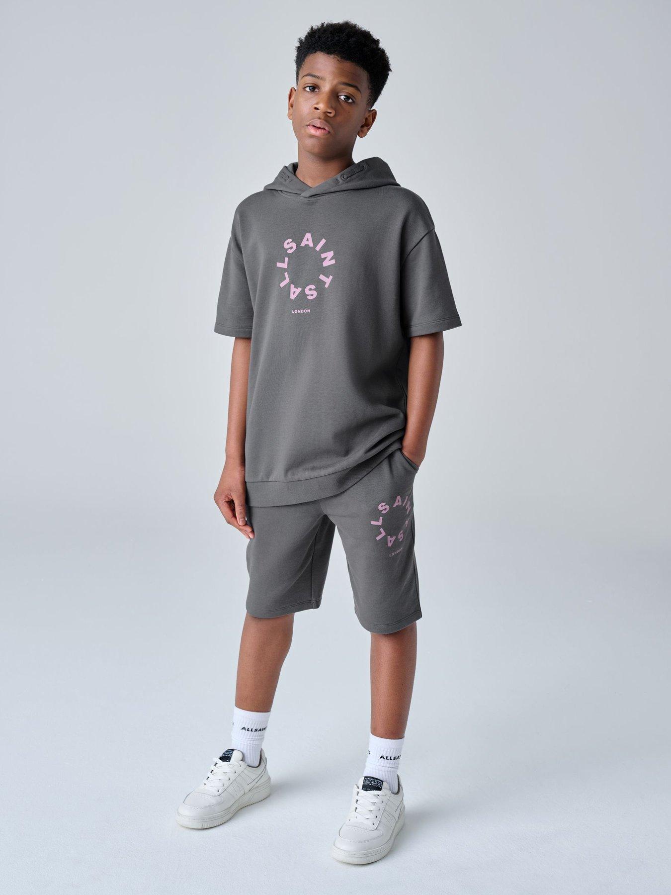 smallsaints-boys-logo-sweat-short-set-grey