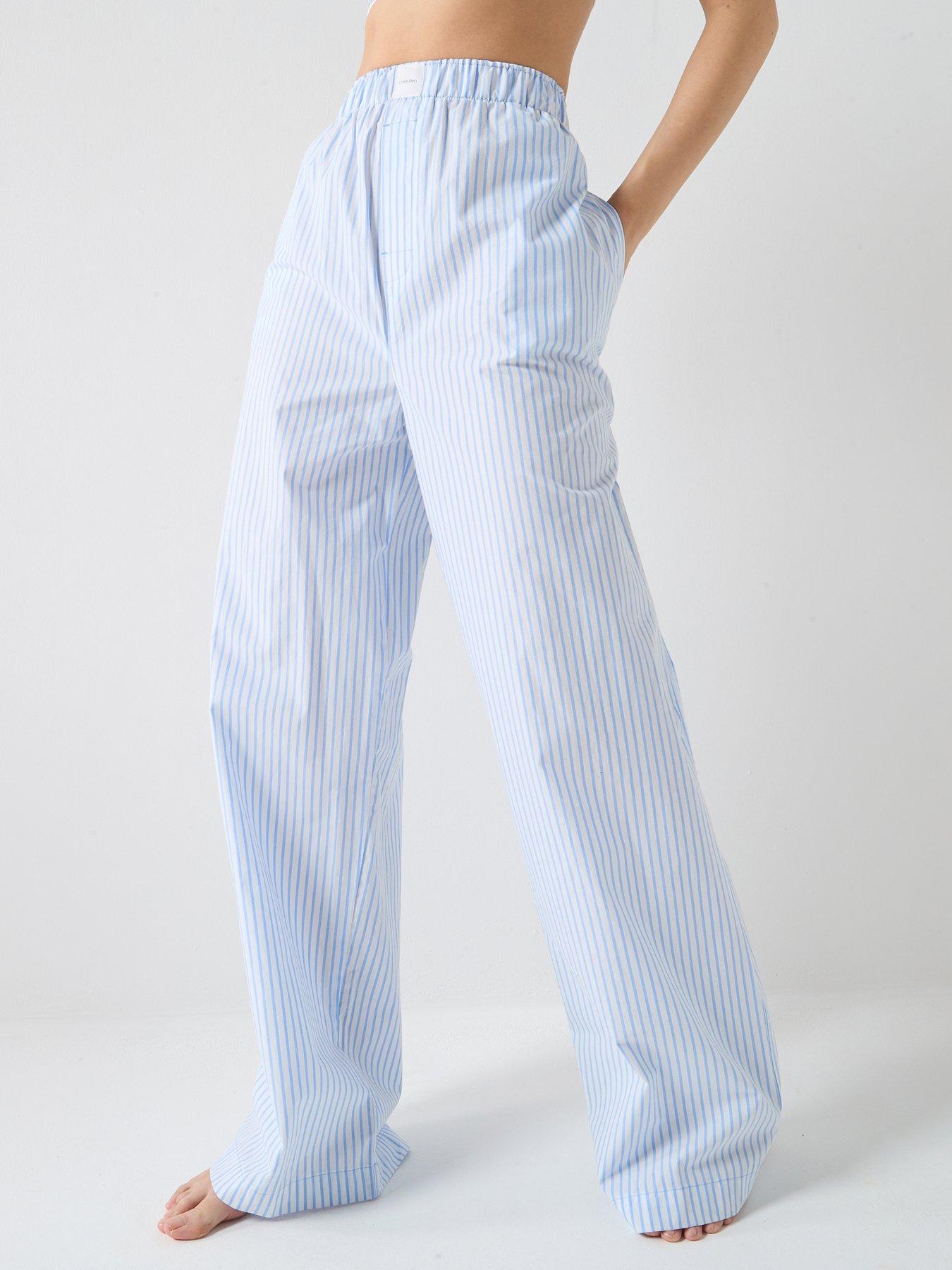 calvin-klein-striped-poplin-lounge-pants-blue