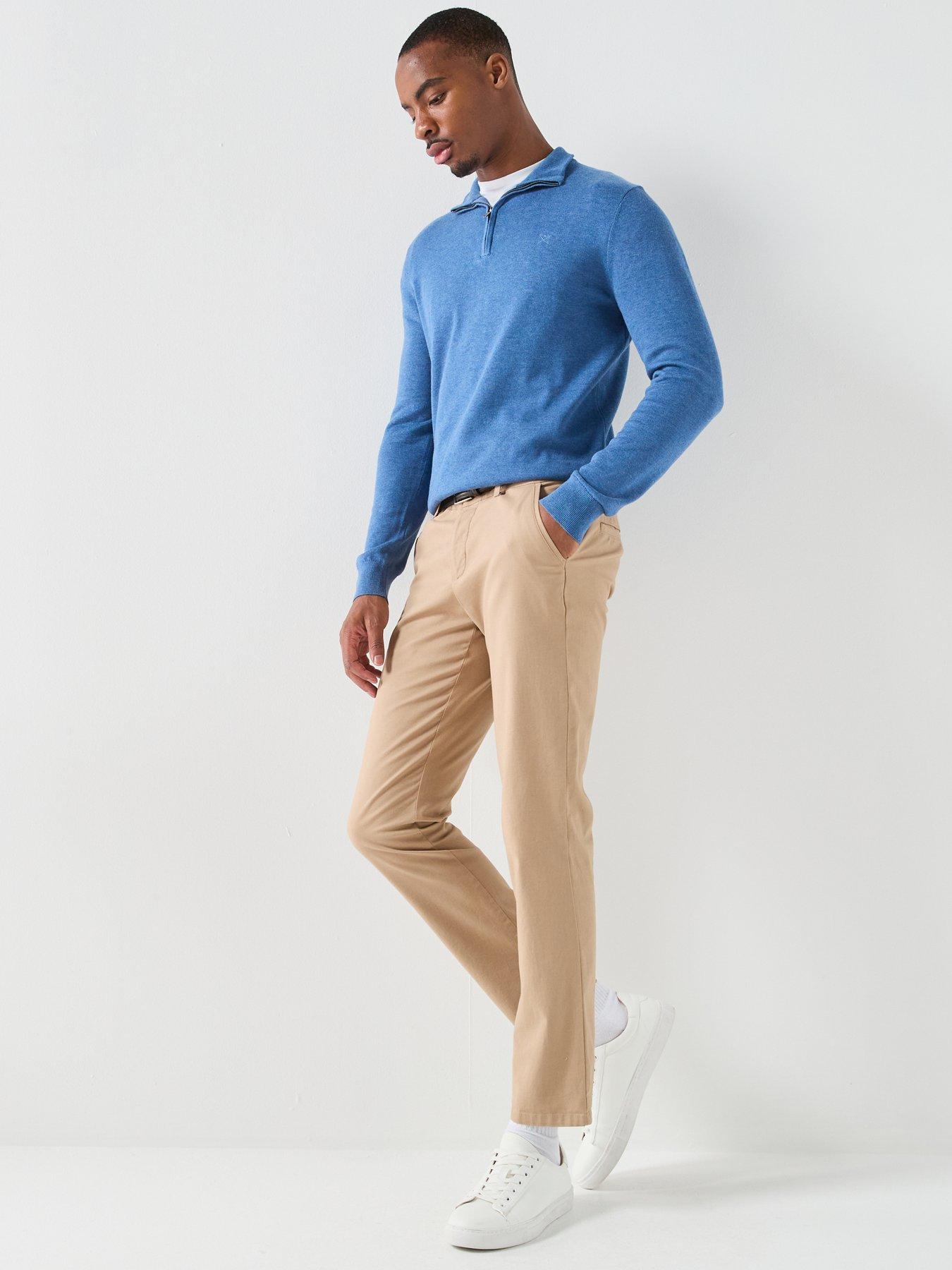 Image 6 of 6 of Hackett Hackett London Essential Cotton 1/4 Zip Knitted Jumper - Blue