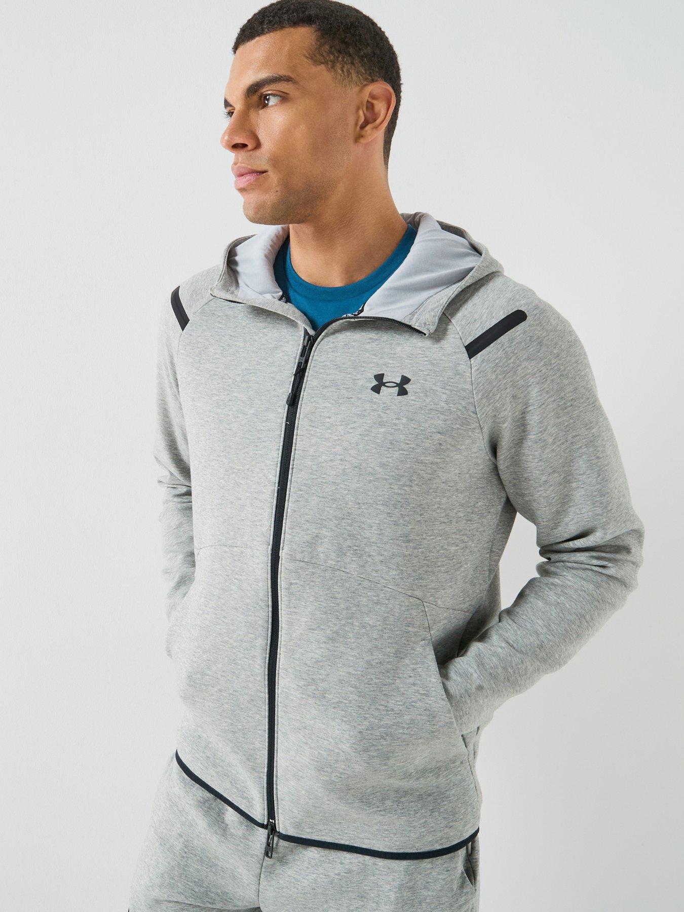 UNDER ARMOUR Mens Training Unstoppable Full Zip Fleece Hoodie - Grey