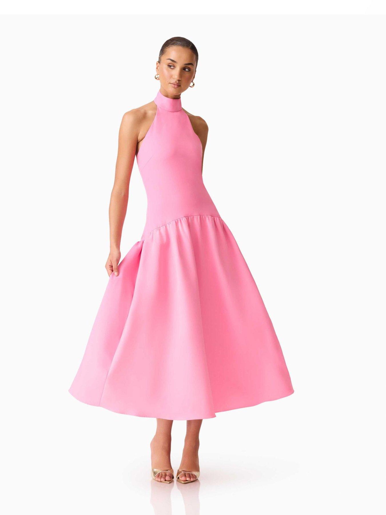 Elliatt Nolana Halter Neck Midi Dress - Pink