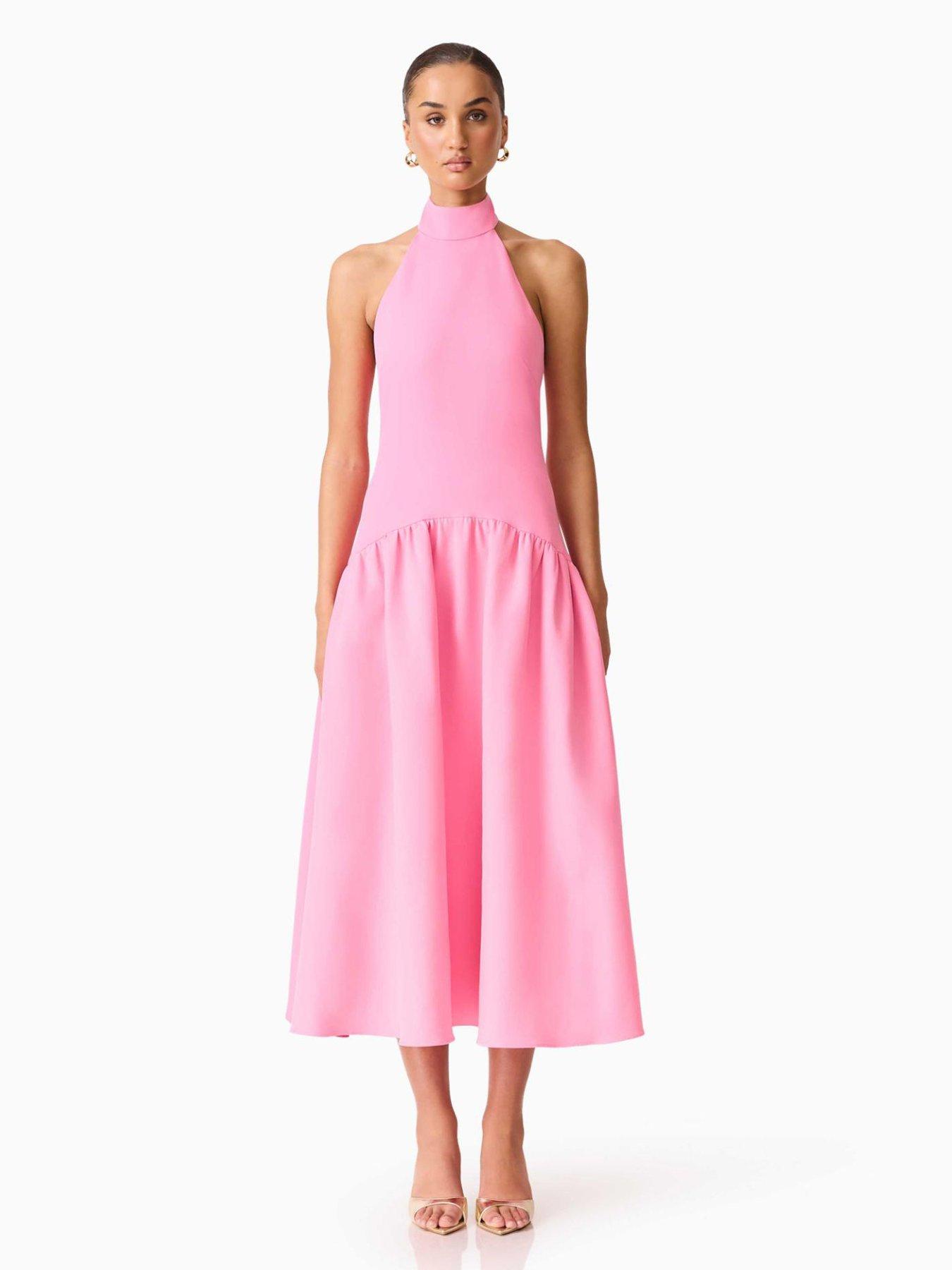 Image 3 of 5 of Elliatt Nolana Halter Neck Midi Dress - Pink