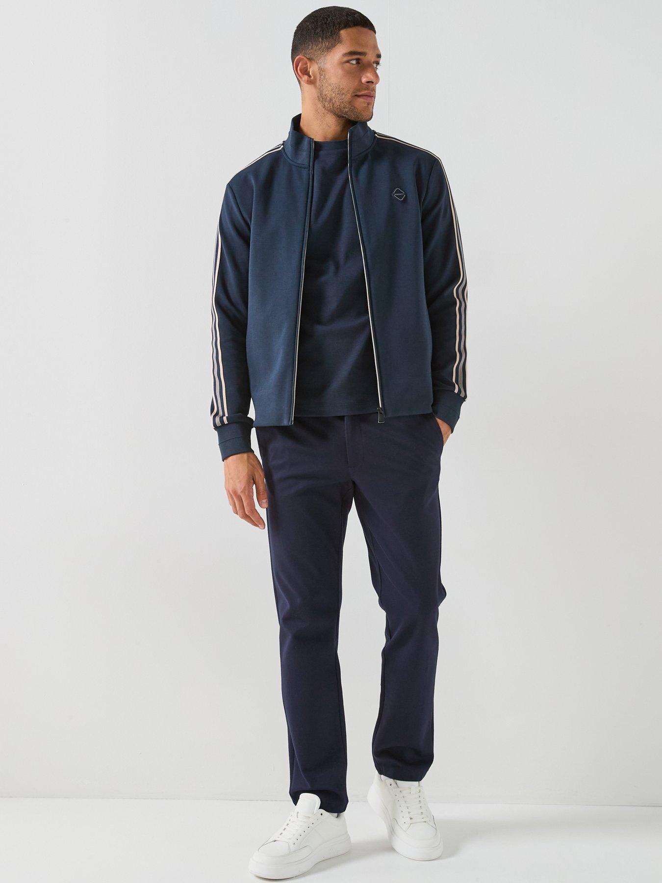  image of hackett-sport-retro-tape-full-zip-track-top-navy
