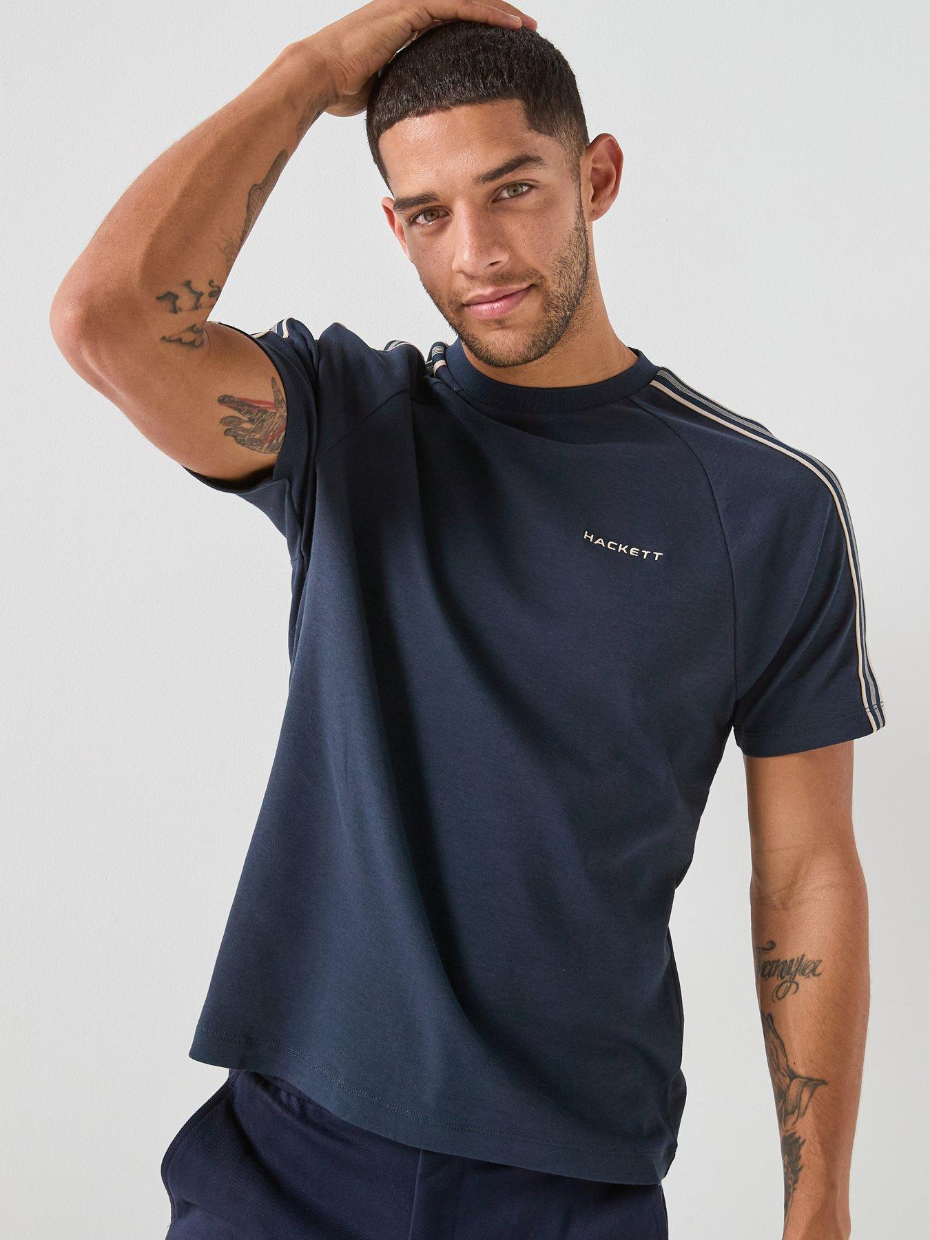 Image 1 of 5 of Hackett Sport Retro Tape T-Shirt - Navy