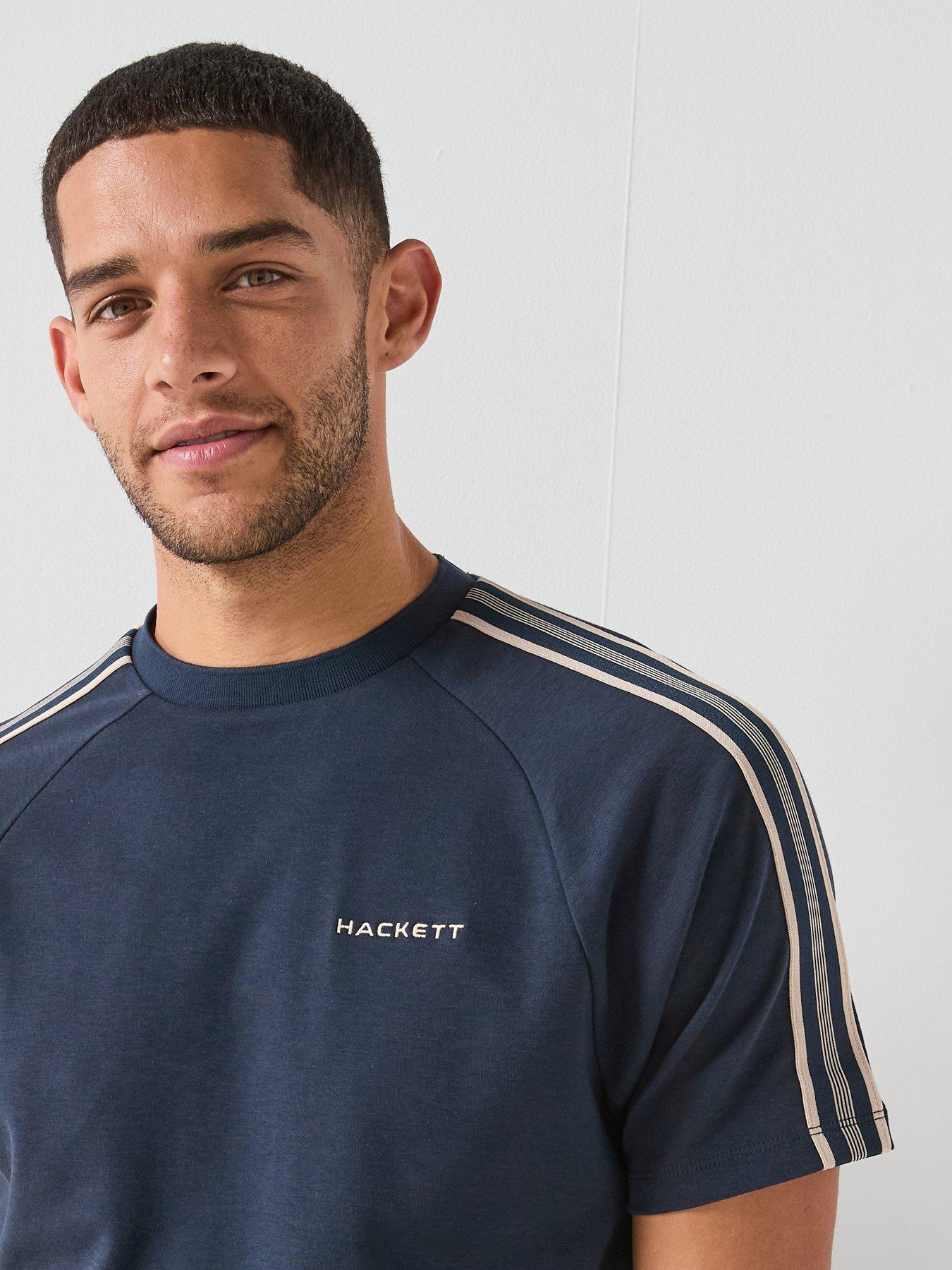 Image 4 of 5 of Hackett Sport Retro Tape T-Shirt - Navy