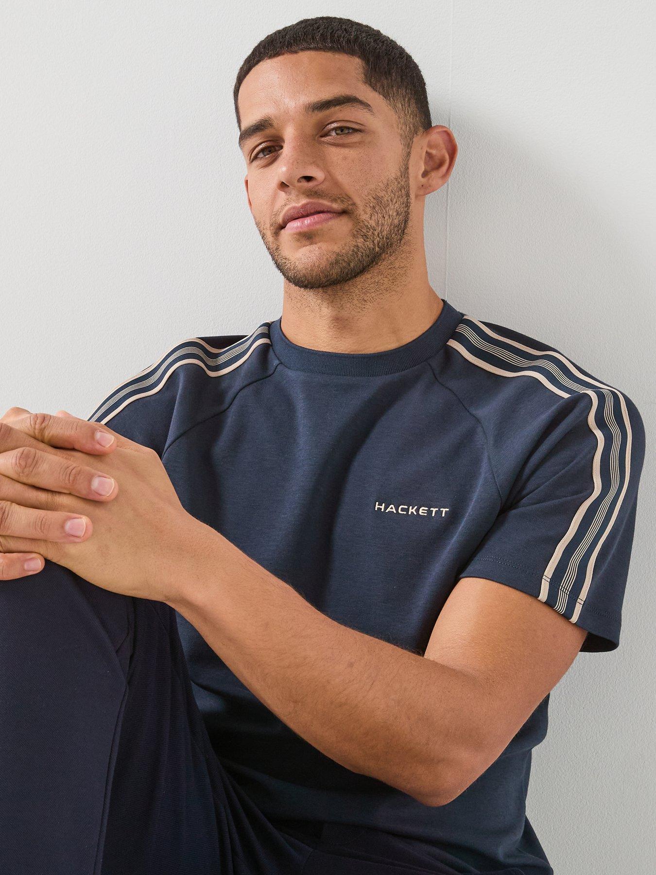 Image 5 of 5 of Hackett Sport Retro Tape T-Shirt - Navy