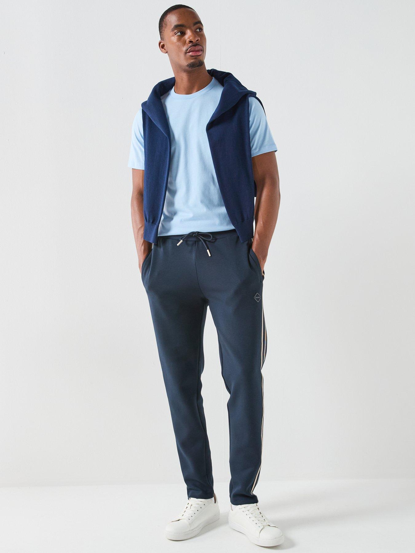 Image 4 of 4 of Hackett Sport Retro Tape Track Joggers - Navy