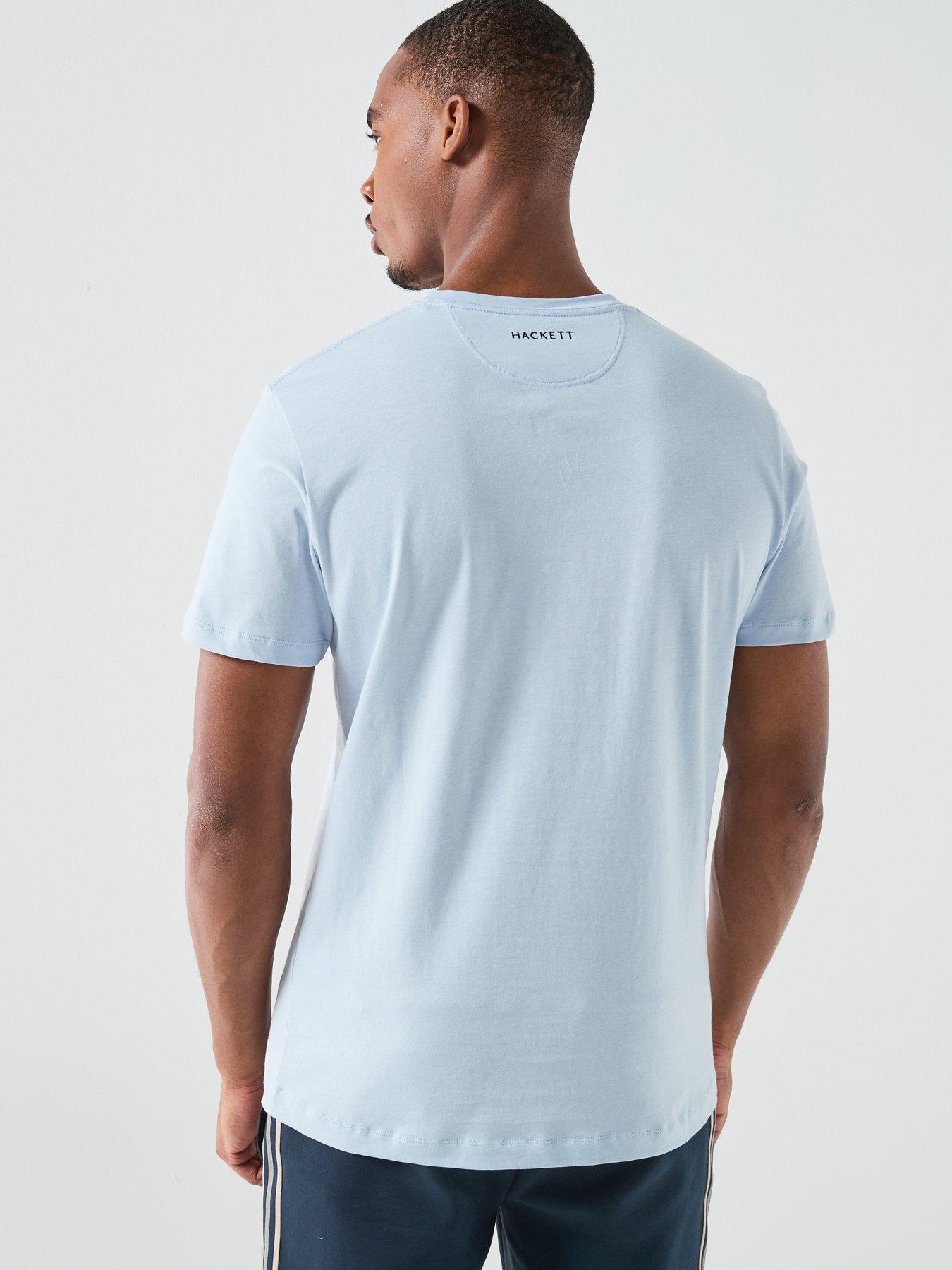  image of hackett-hackett-london-chest-logo-t-shirt-blue