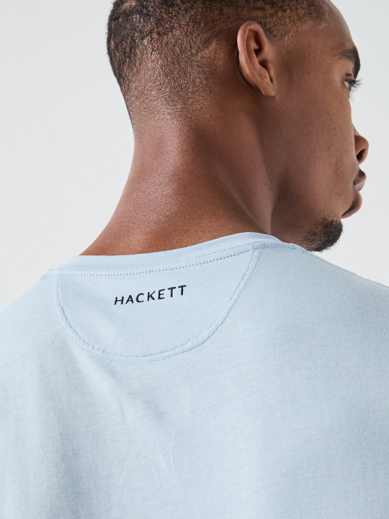  image of hackett-hackett-london-chest-logo-t-shirt-blue