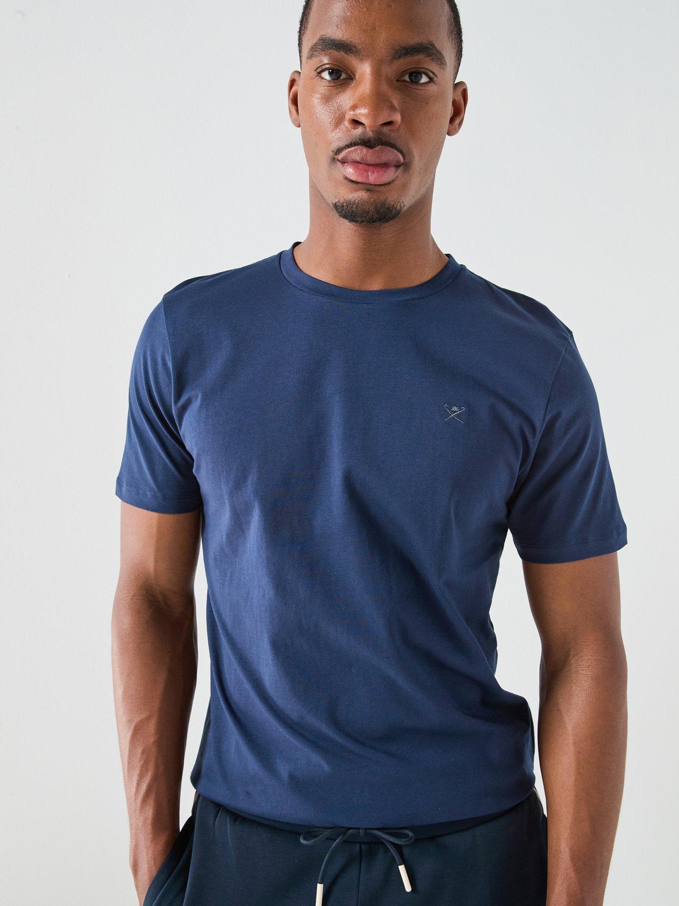  image of hackett-hackett-london-chest-logo-t-shirt-blue