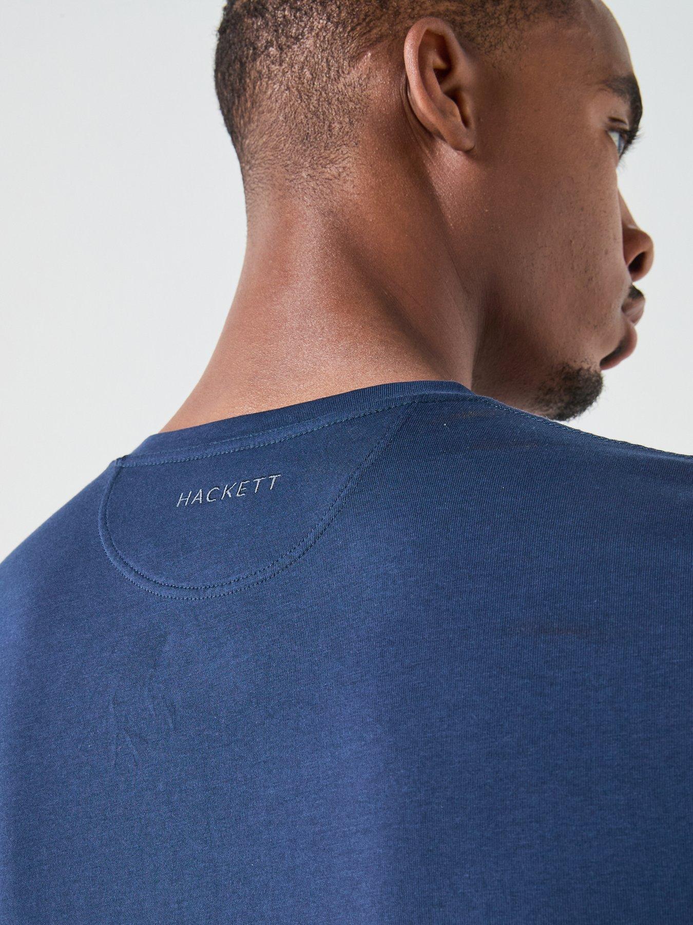  image of hackett-hackett-london-chest-logo-t-shirt-blue