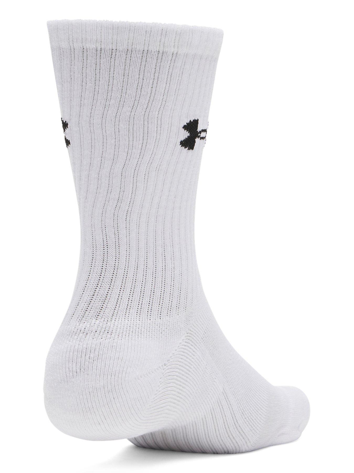 Image 2 of 3 of UNDER ARMOUR Mens Training Performance Cotton Crew Socks 3 Pack - White